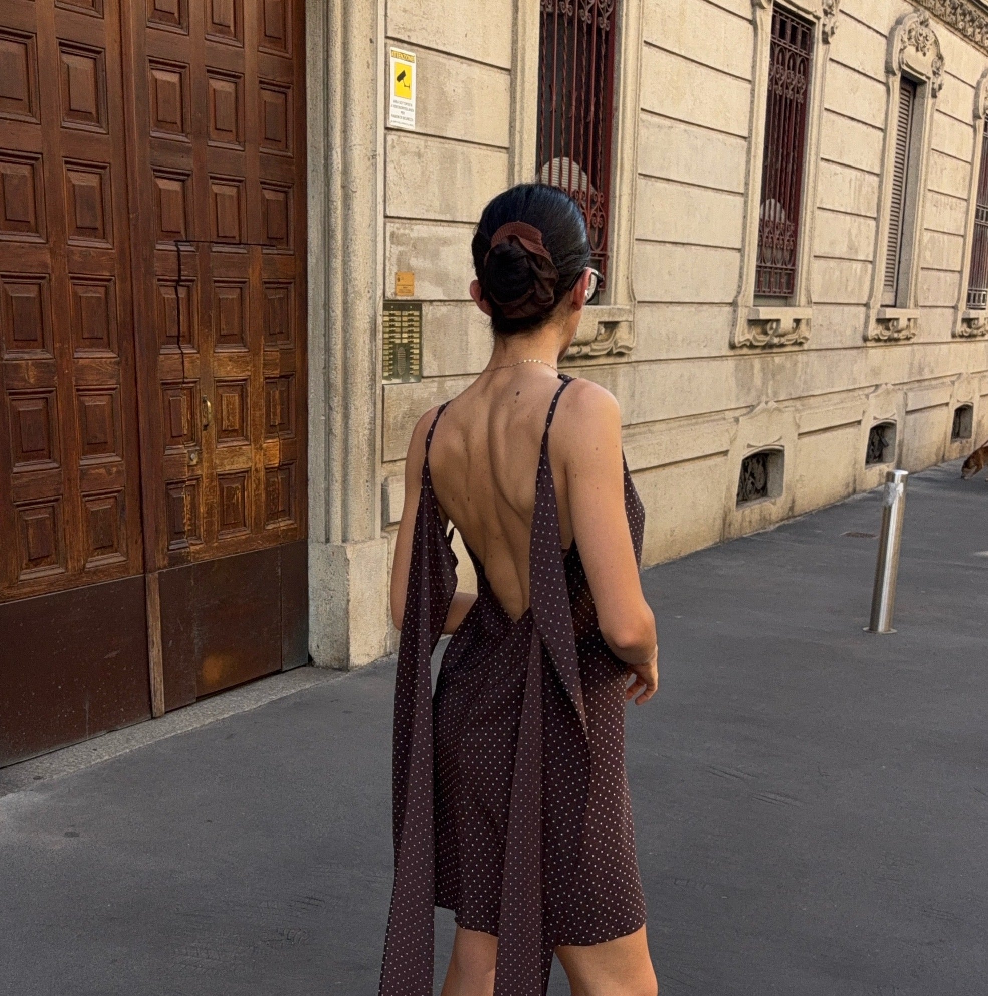 JIL SANDER polka dot silk dress