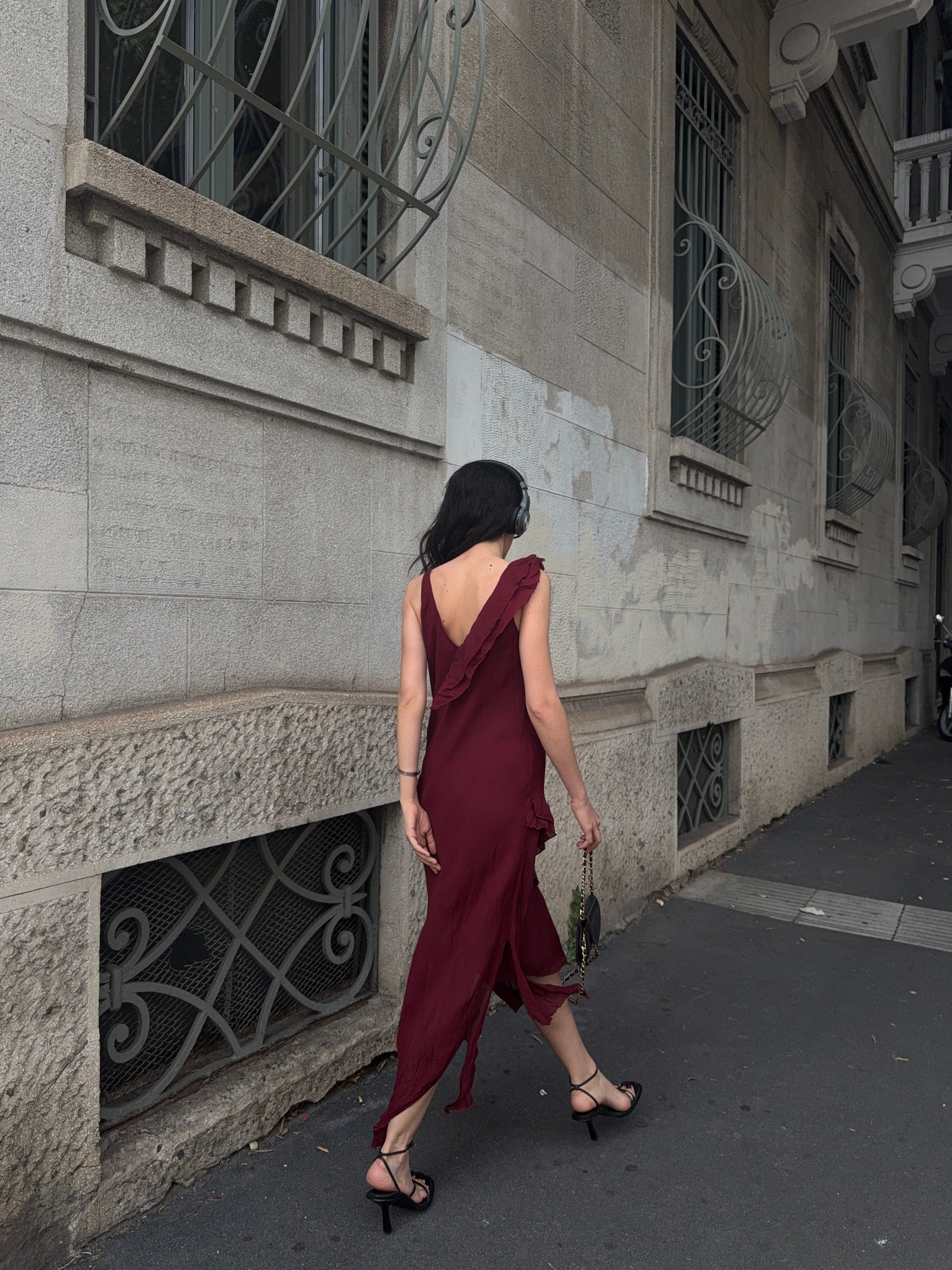Burgundy dress