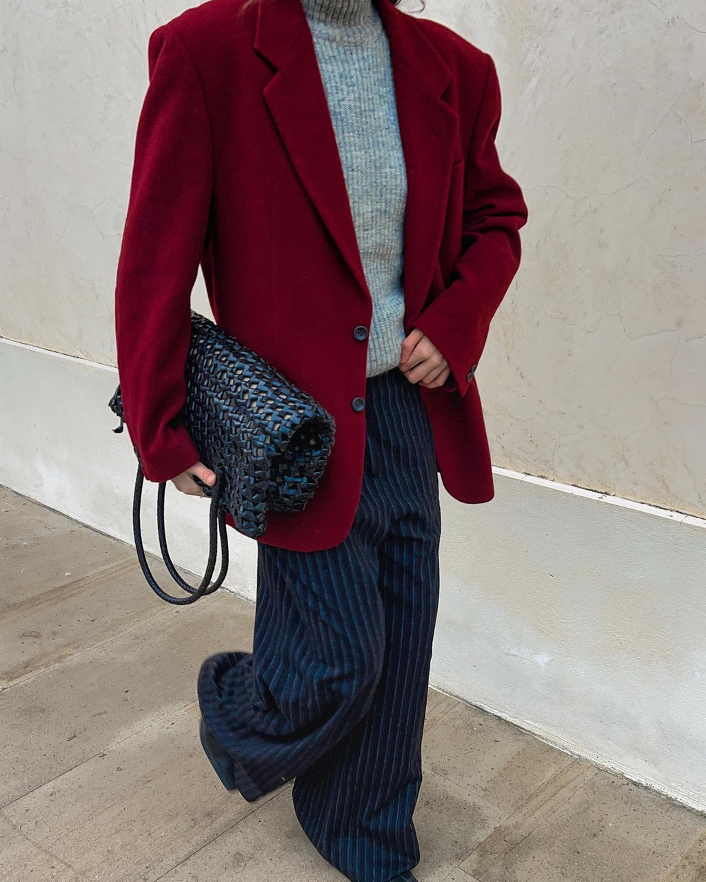Burgundy wool blazer