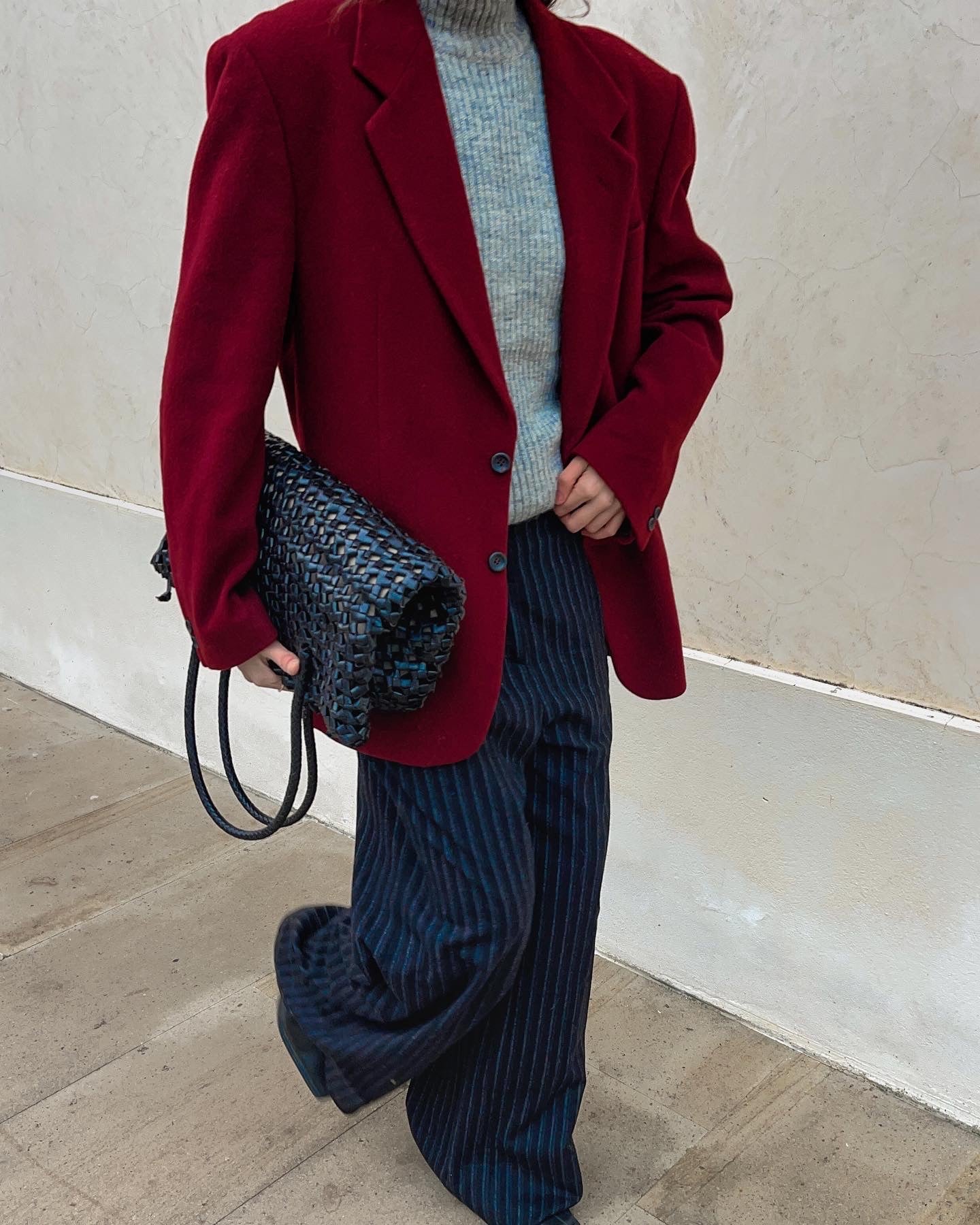 Burgundy wool blazer