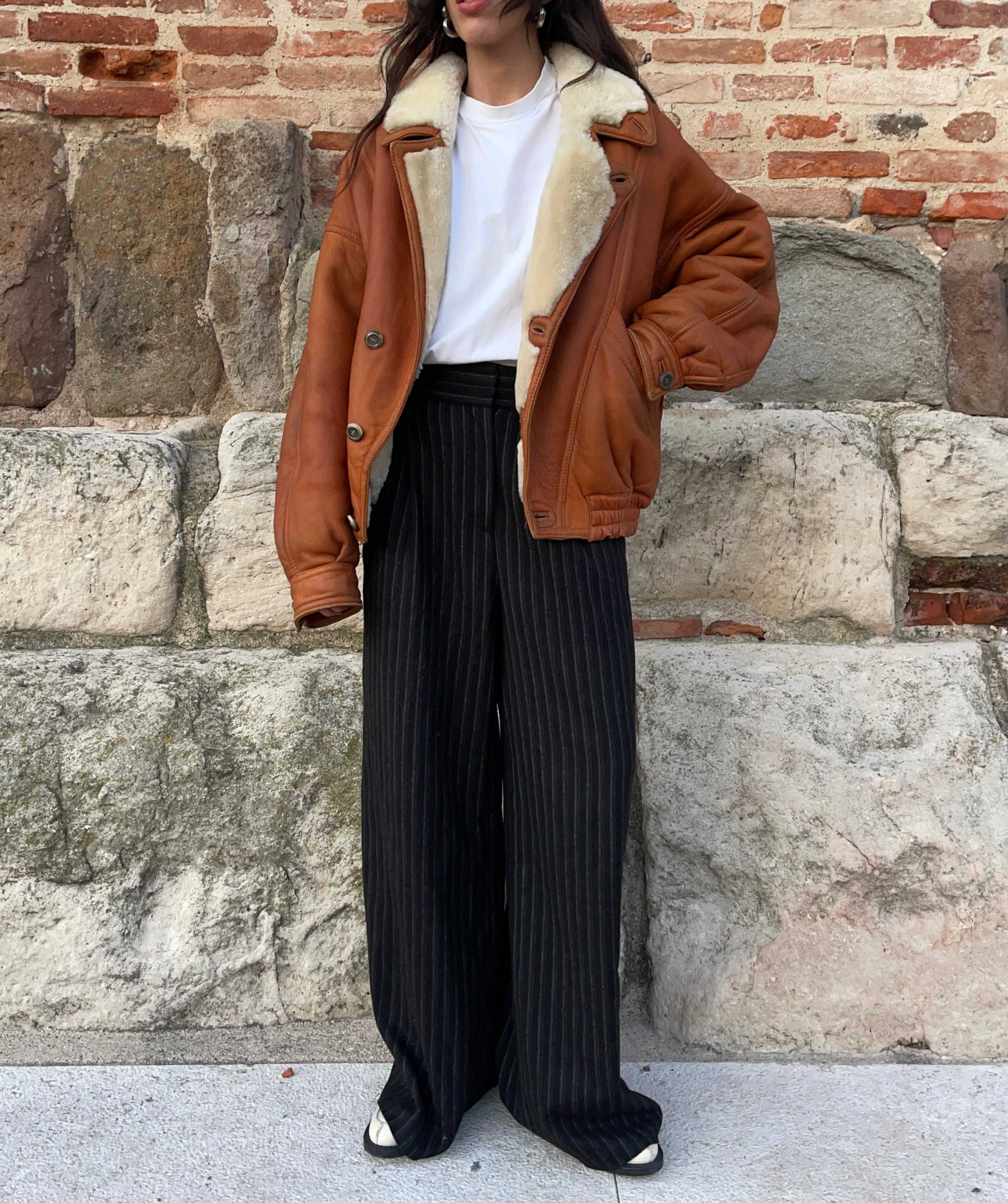 Shearling bomber