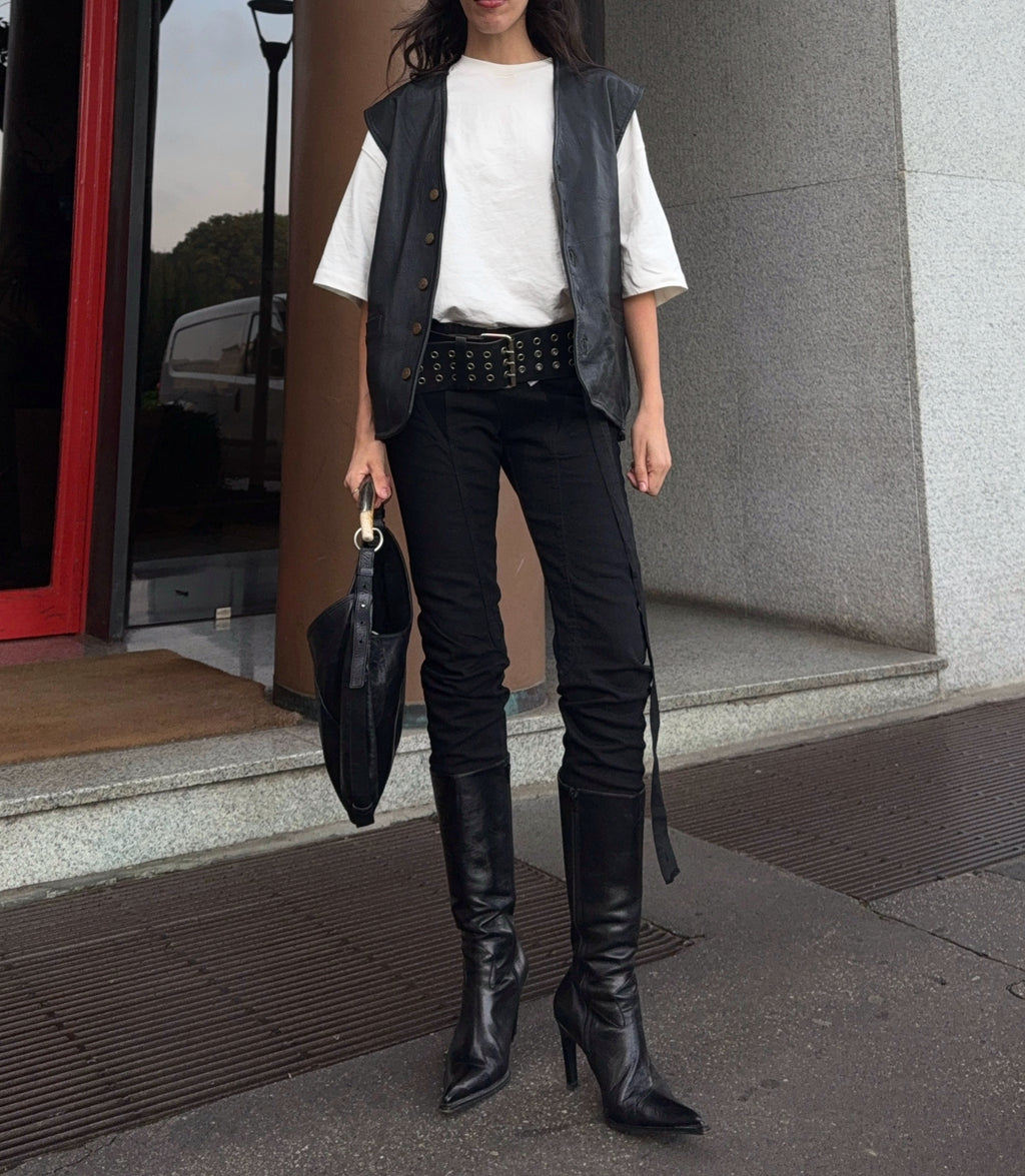 Real leather vest