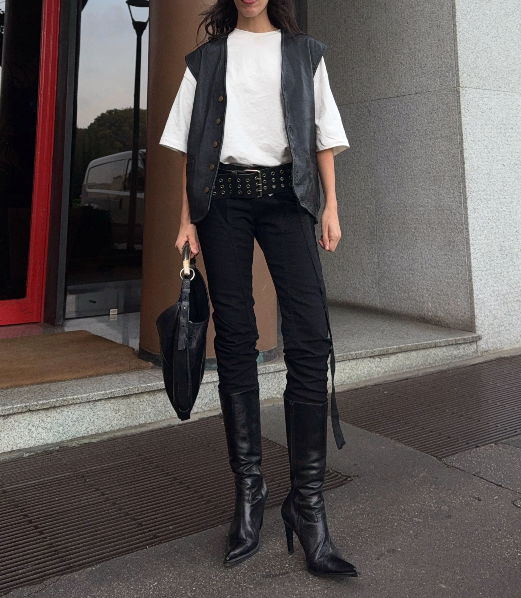 Real leather vest