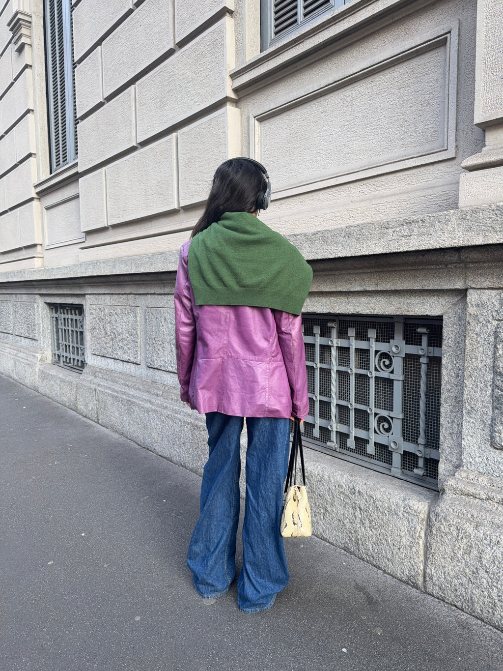 Leather lilac jacket