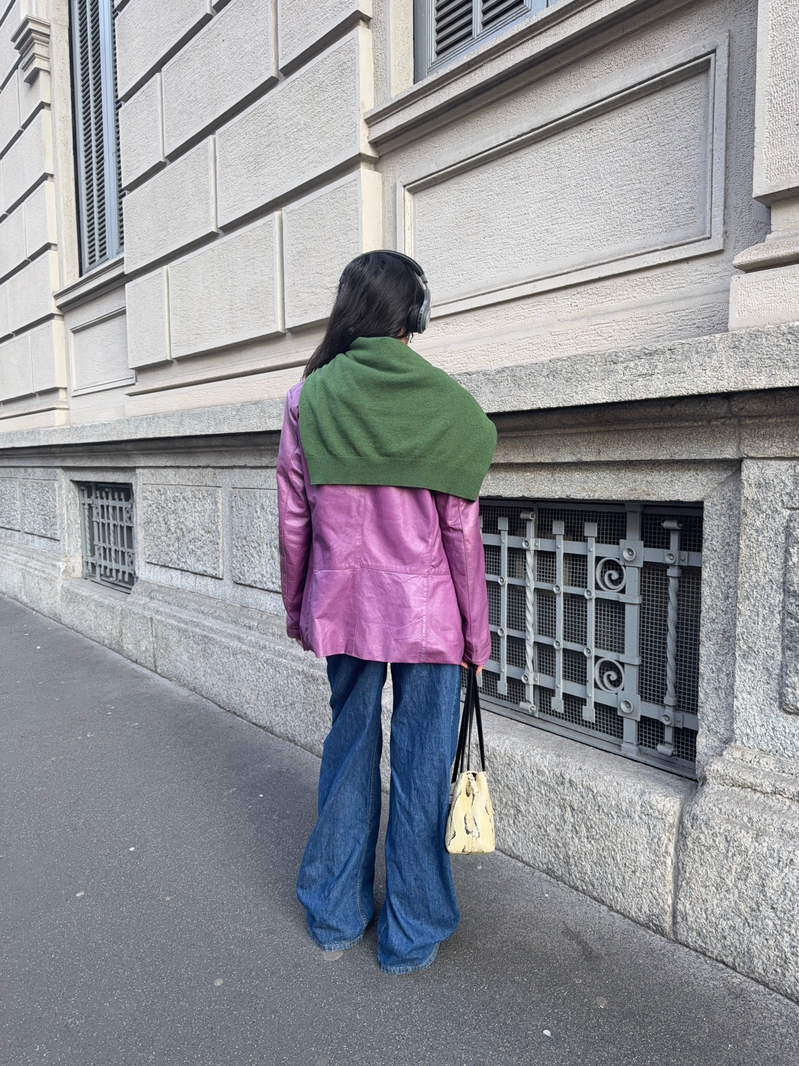 Leather lilac jacket