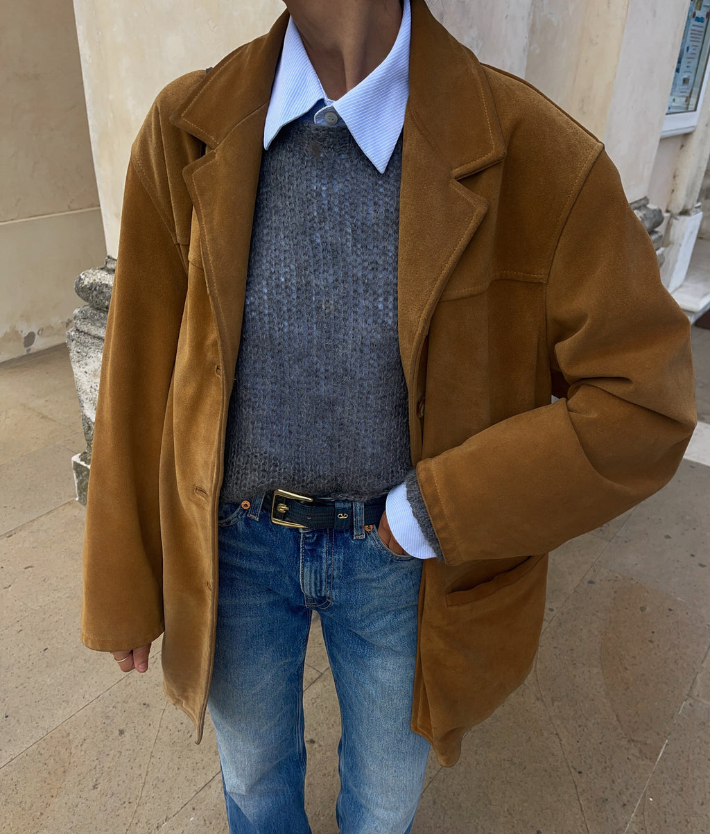 Suede leather jacket