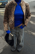 Leopard wool jacket