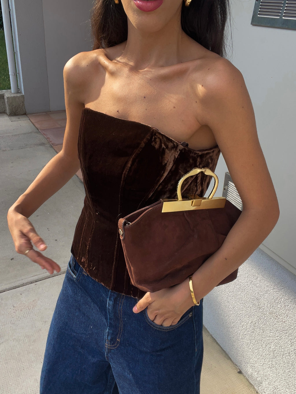 Luisa Spagnoli Velvet silk bustier