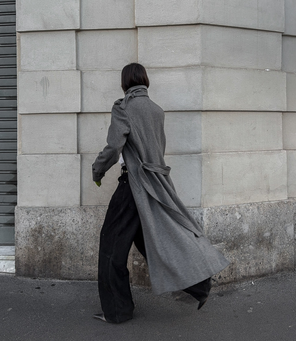 Light wool trench coat