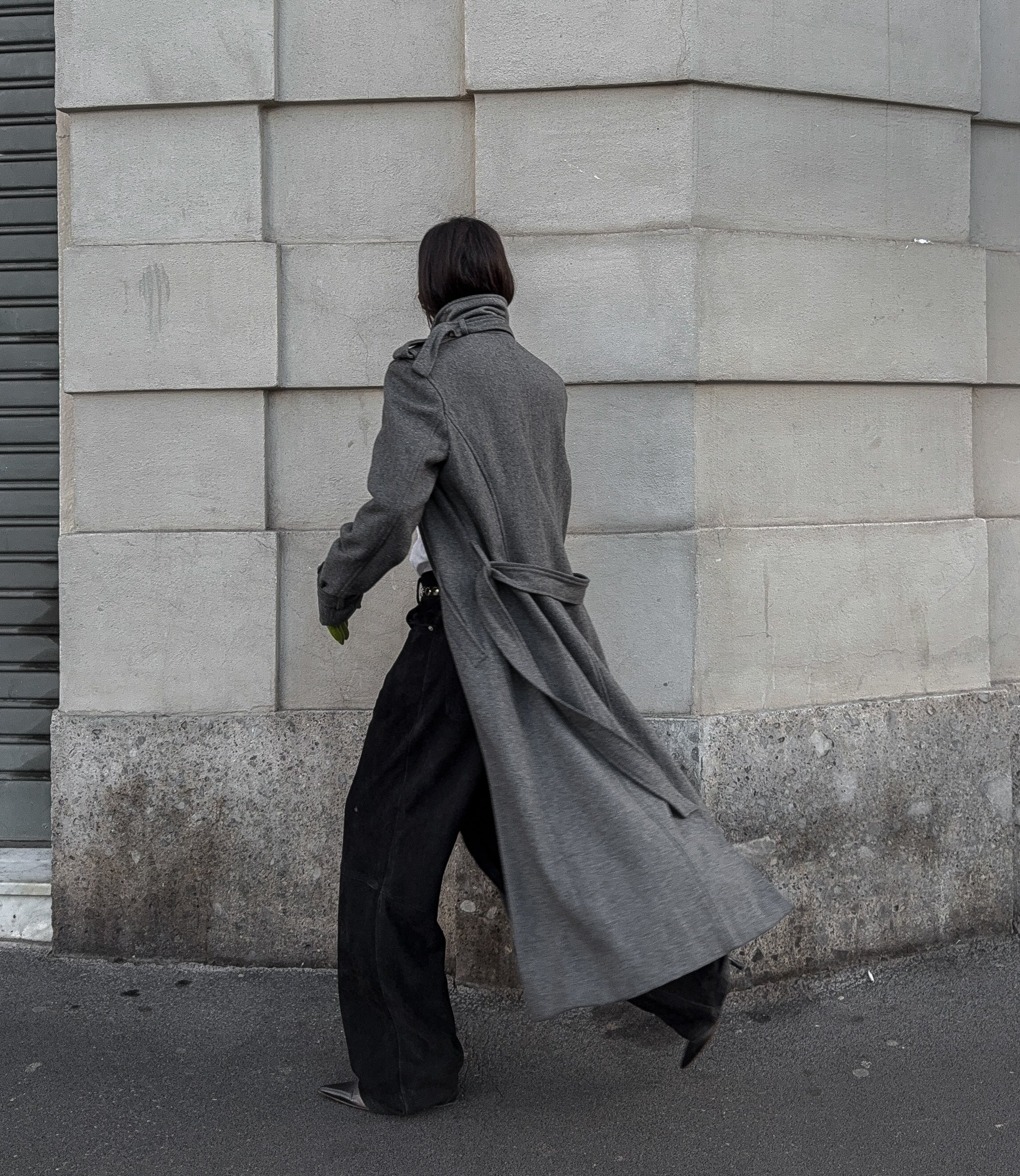 Light wool trench coat