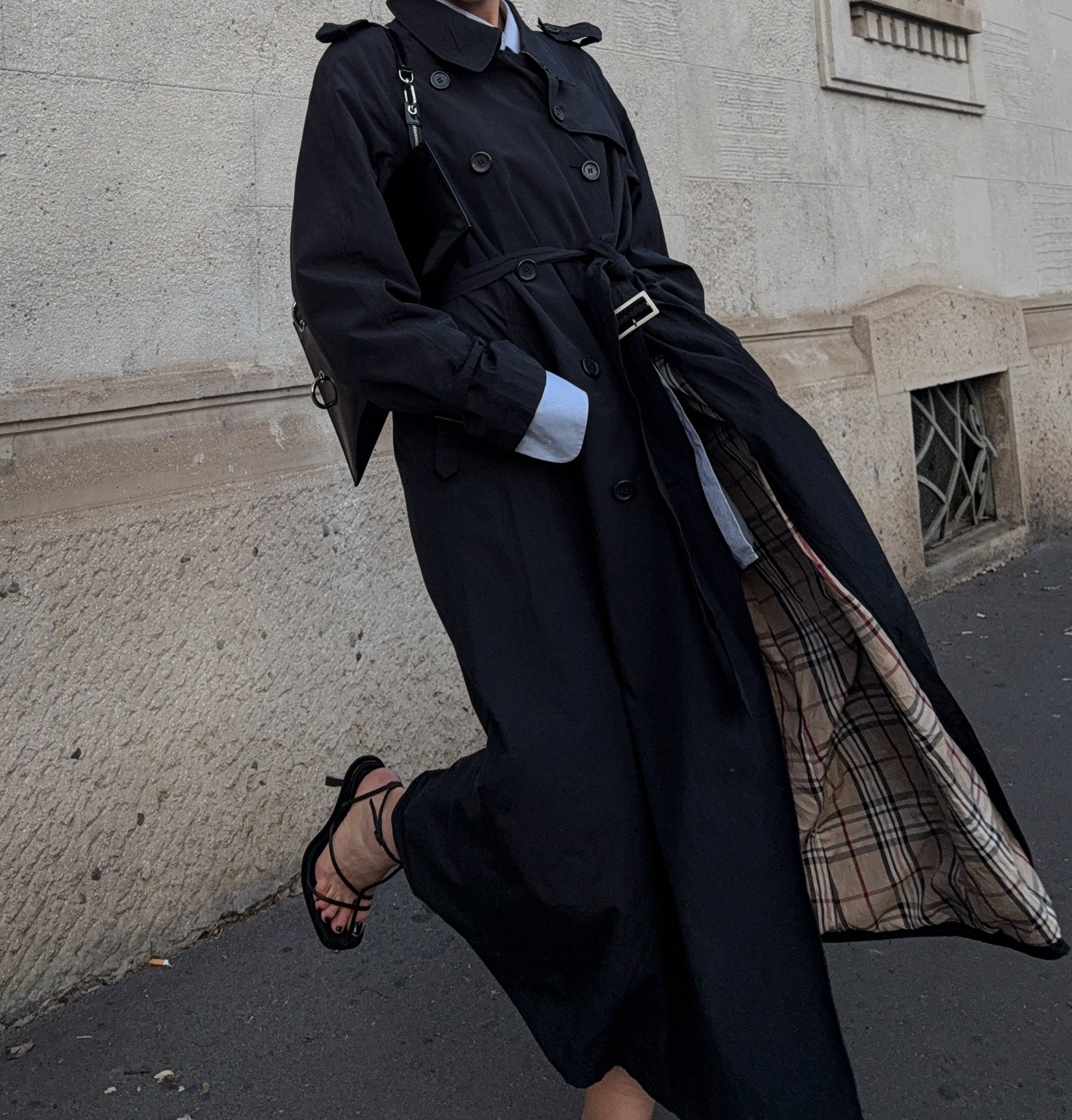Blue long Trench coat