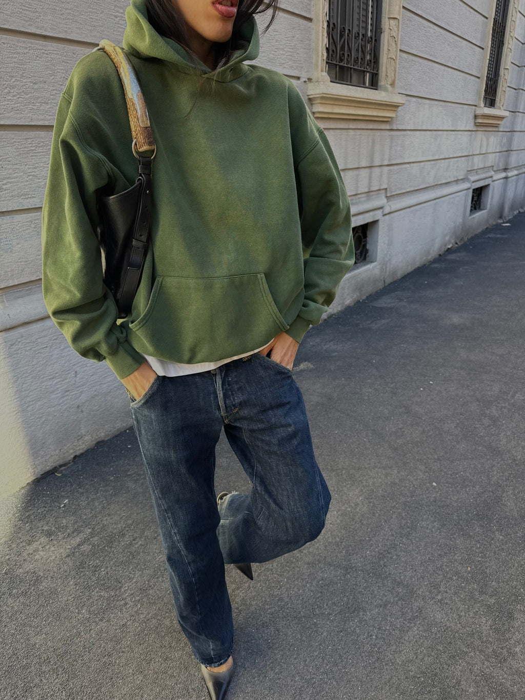 Vintage green hoodie