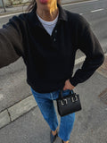 Black wool polo