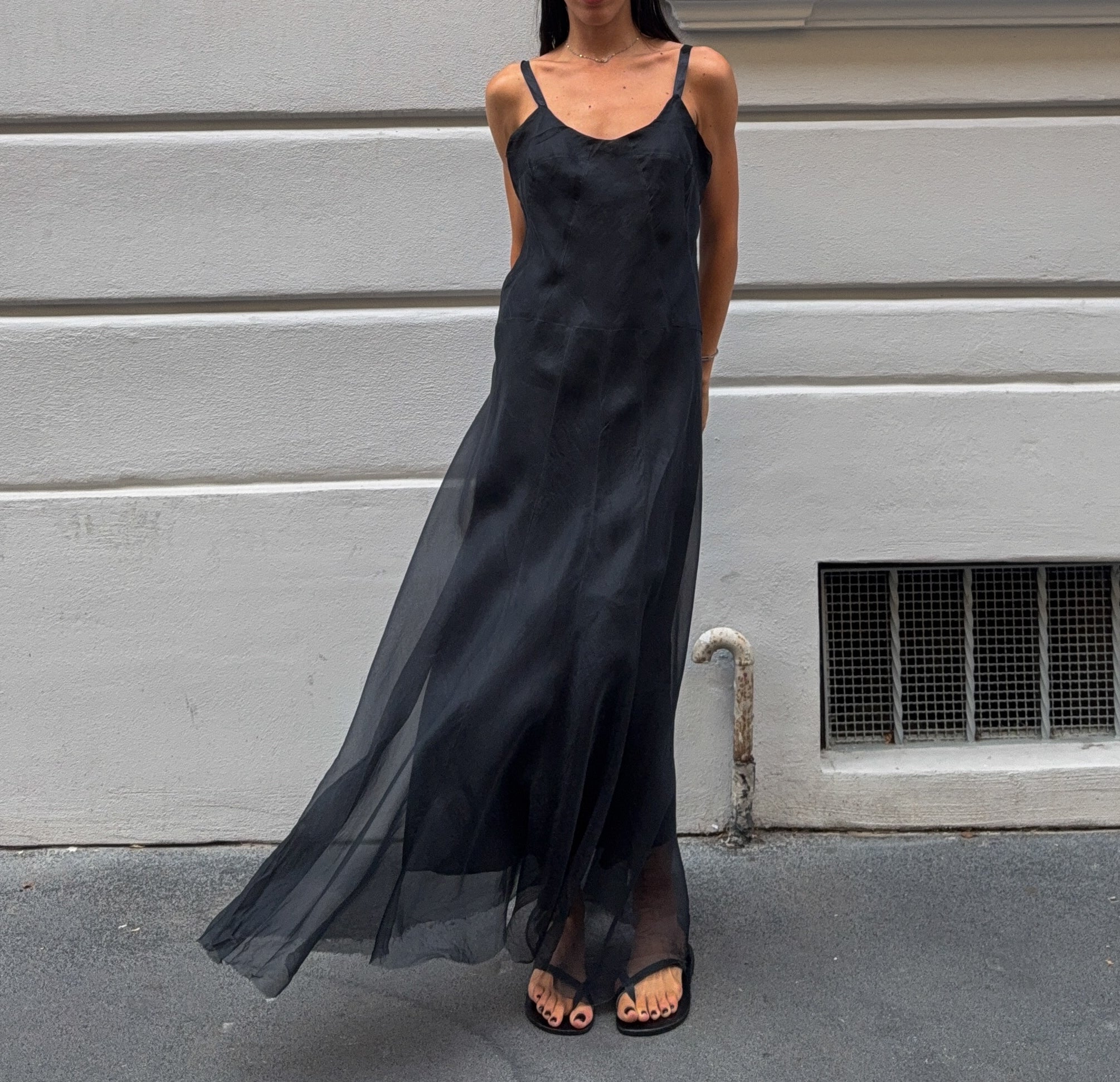 100 silk black dress