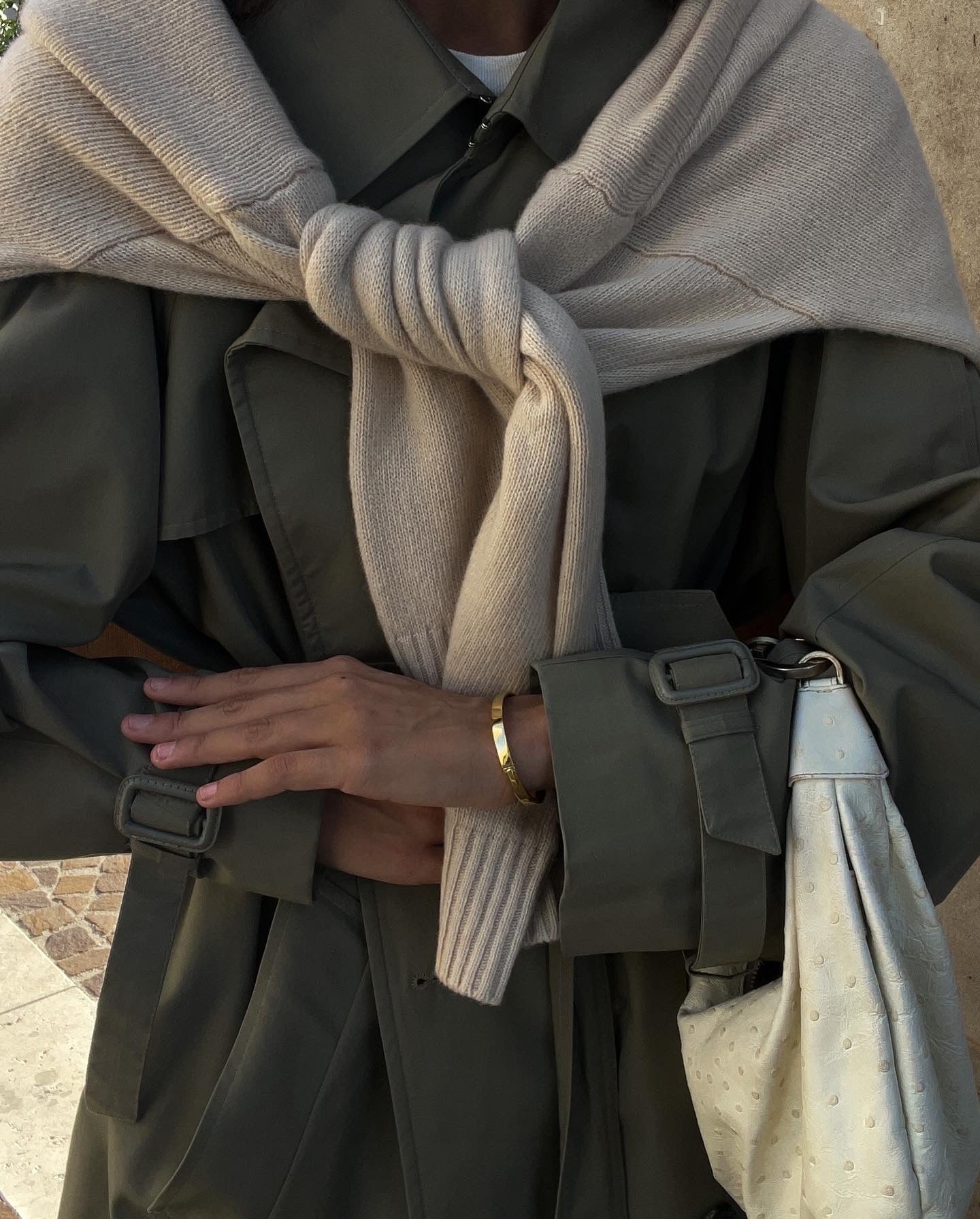 Green trench coat
