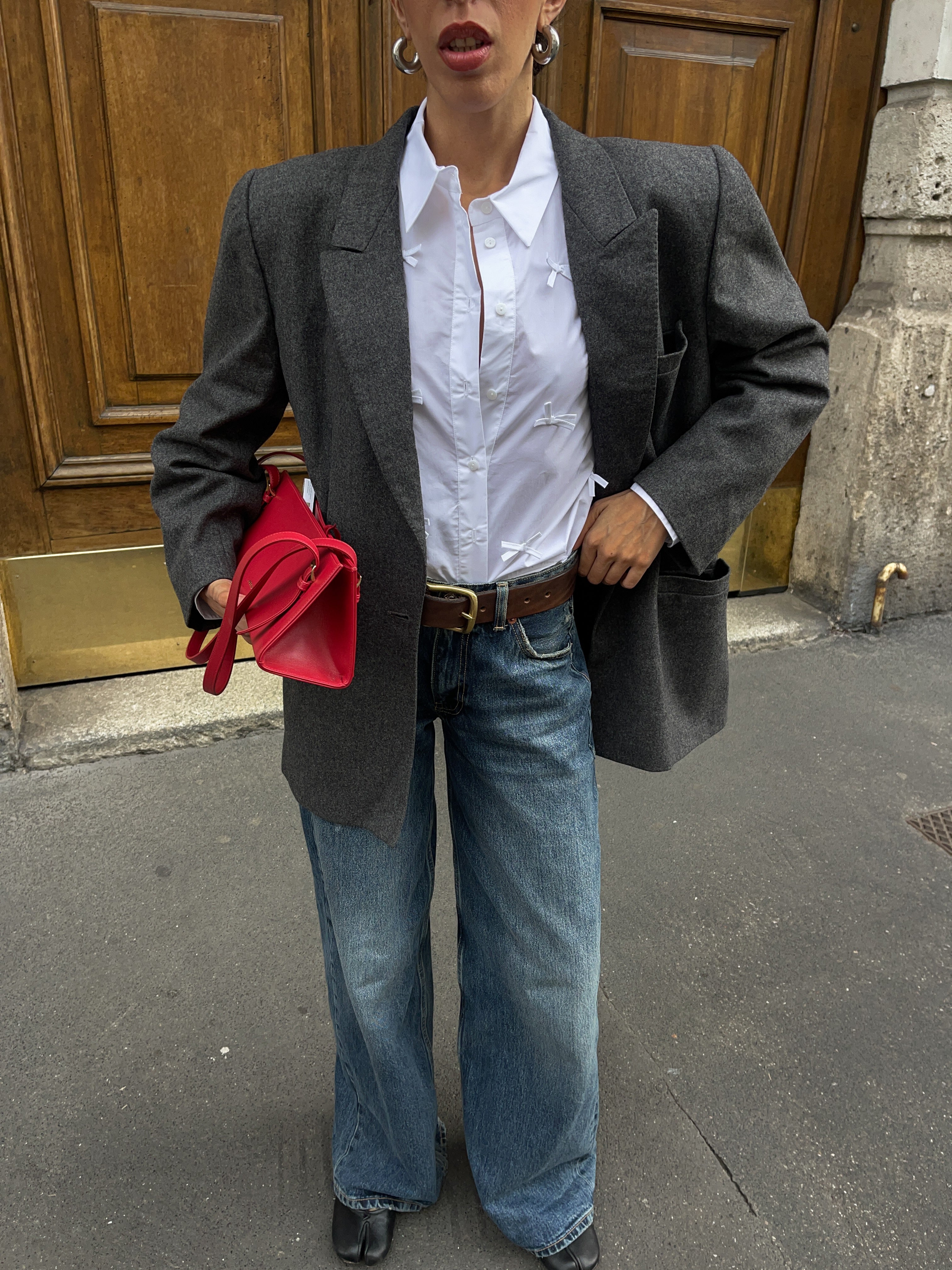 Grey wool blazer