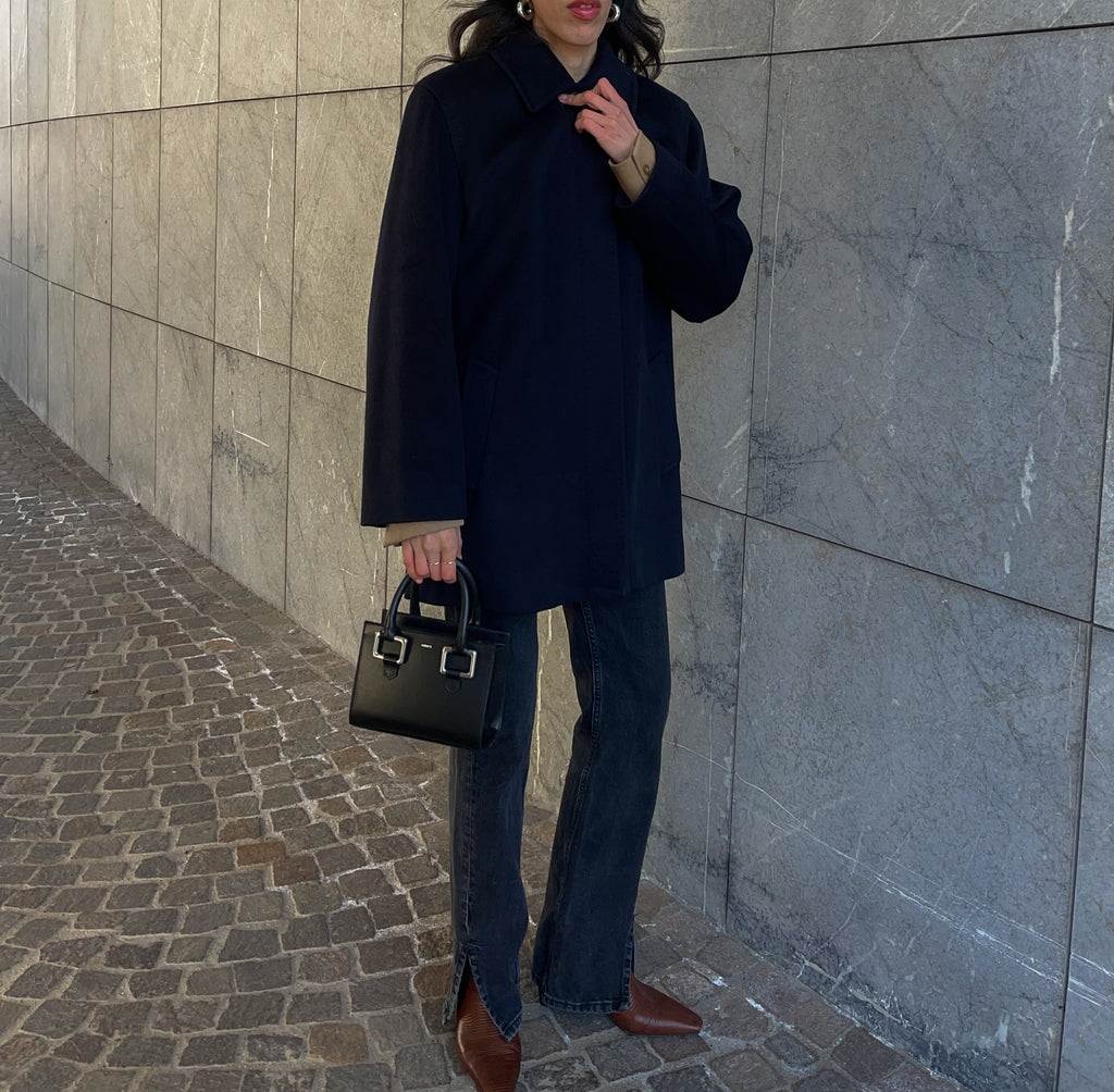 CINIZIA ROCCA 100 cashmere blue coat