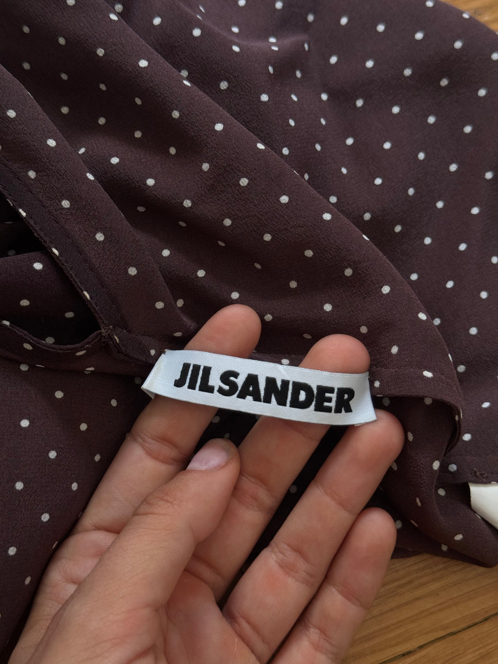 JIL SANDER polka dot silk dress
