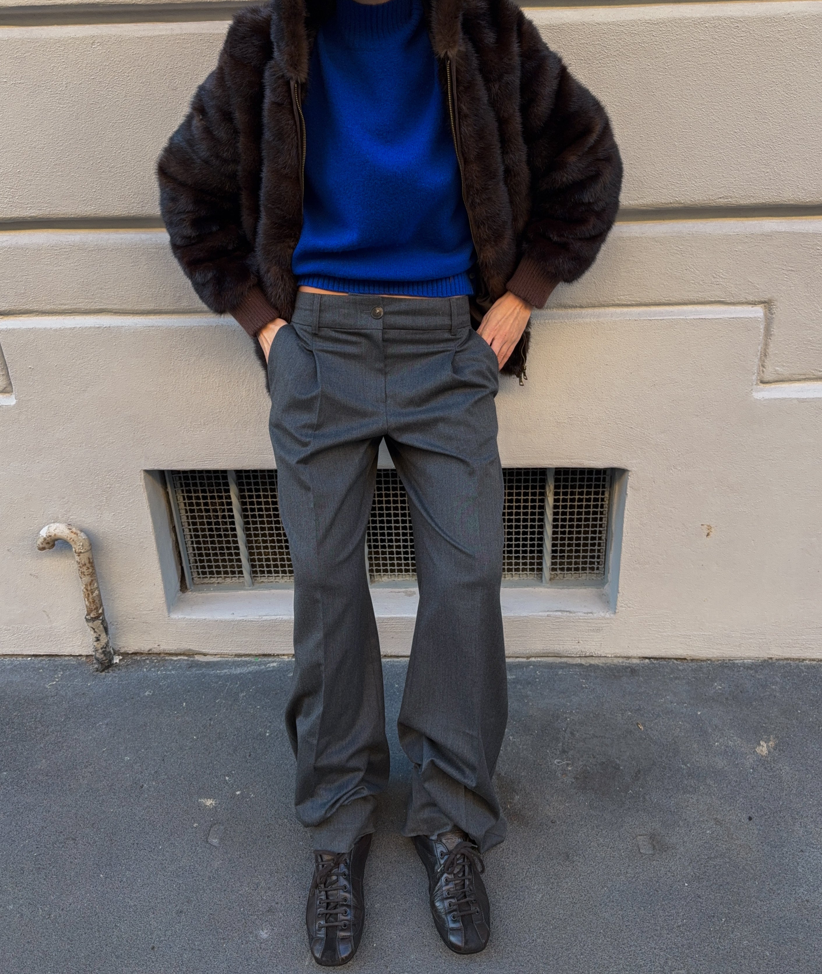 Mink fur brown bomber vintage reworked
