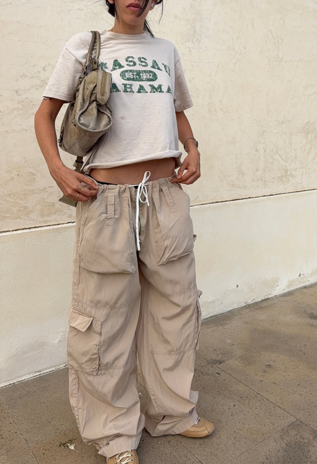 Silk blend cargo pants