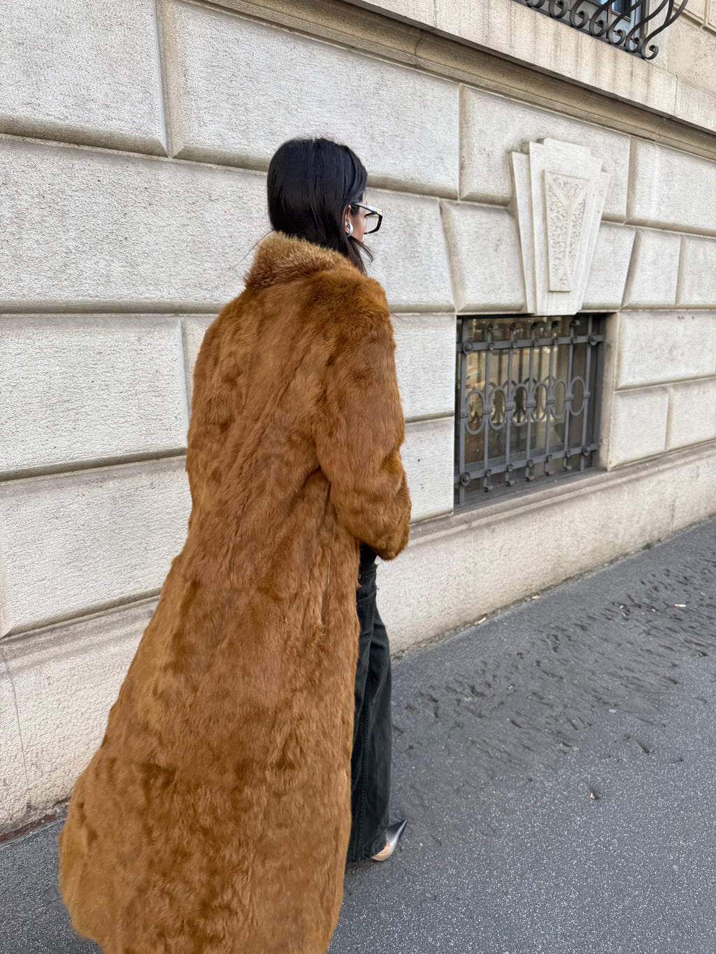 Reversible fur & leather coat
