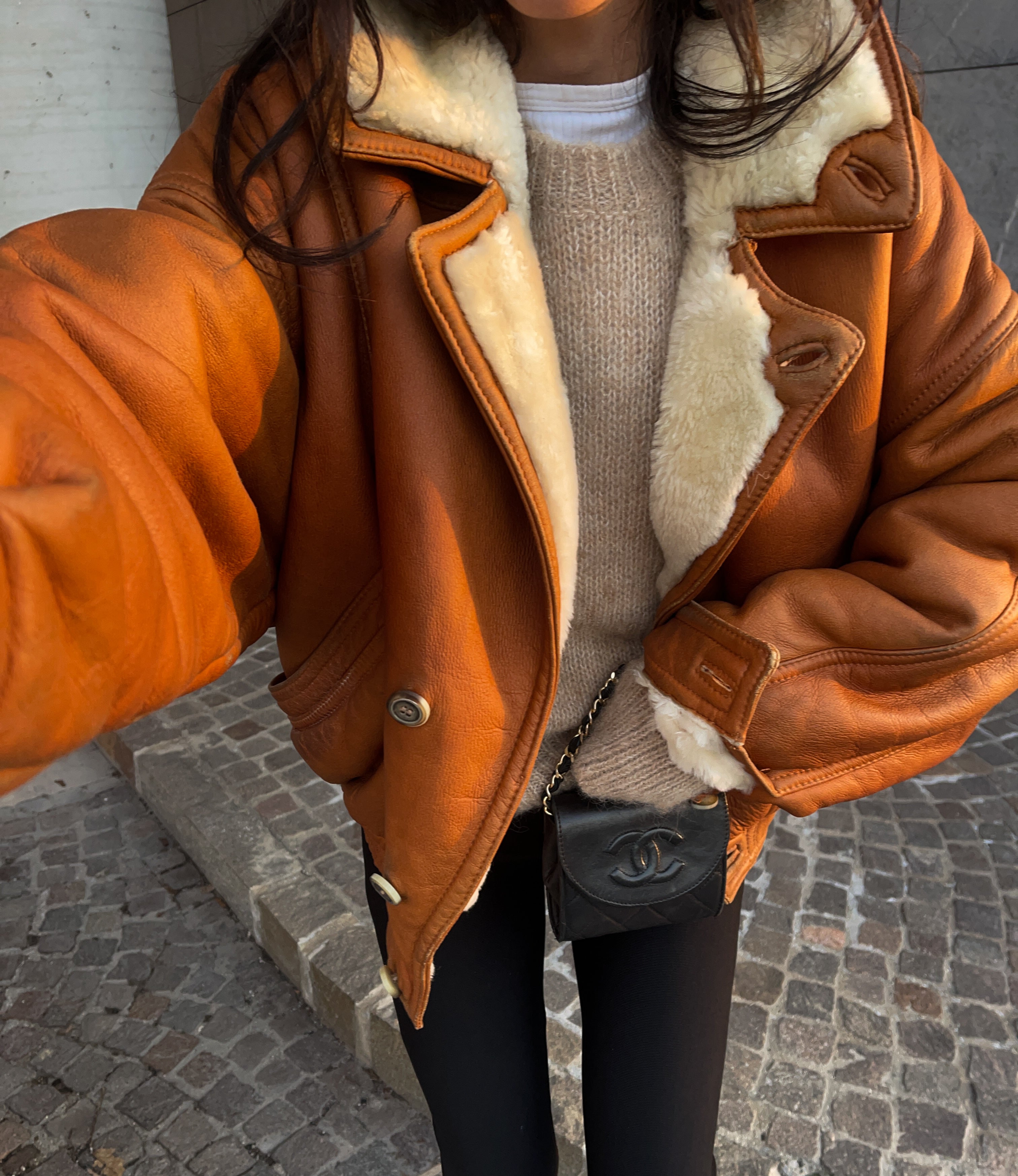 Shearling bomber