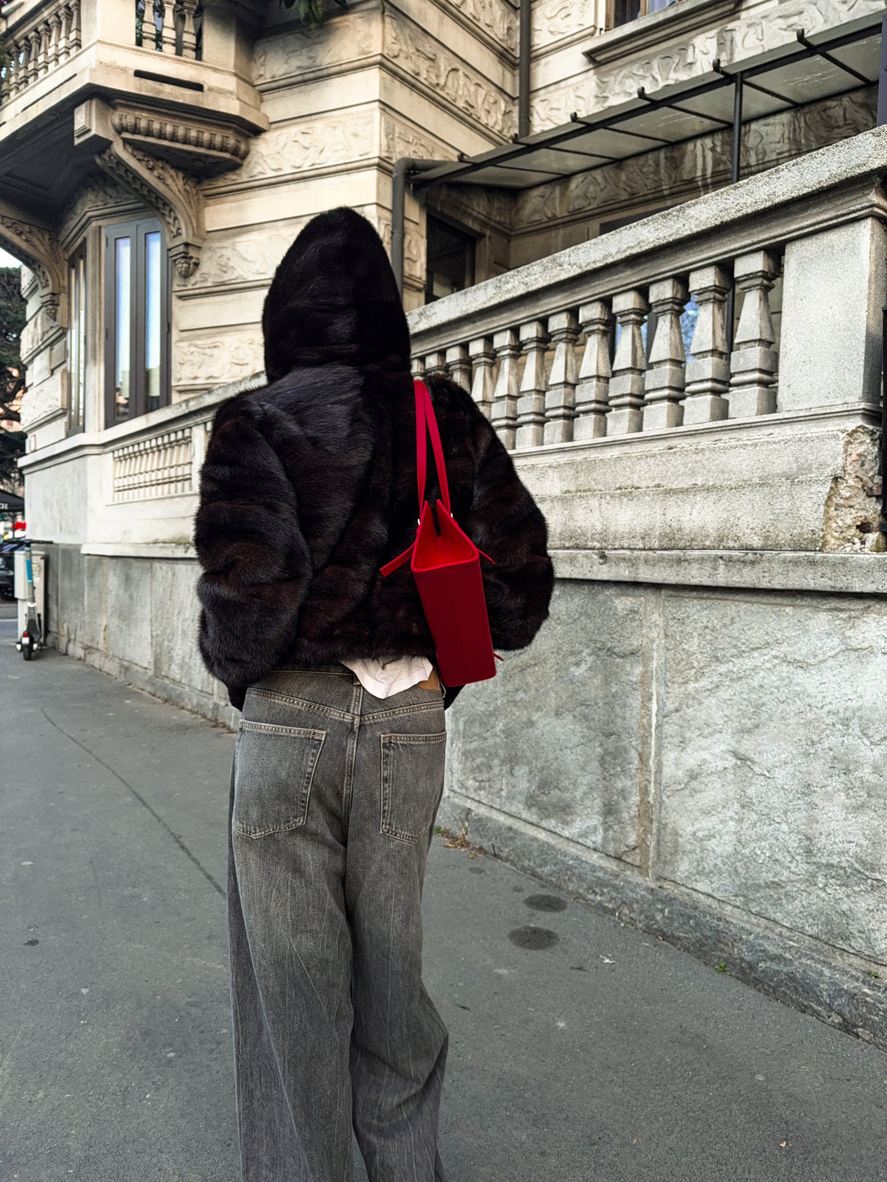 Mink fur brown bomber vintage reworked