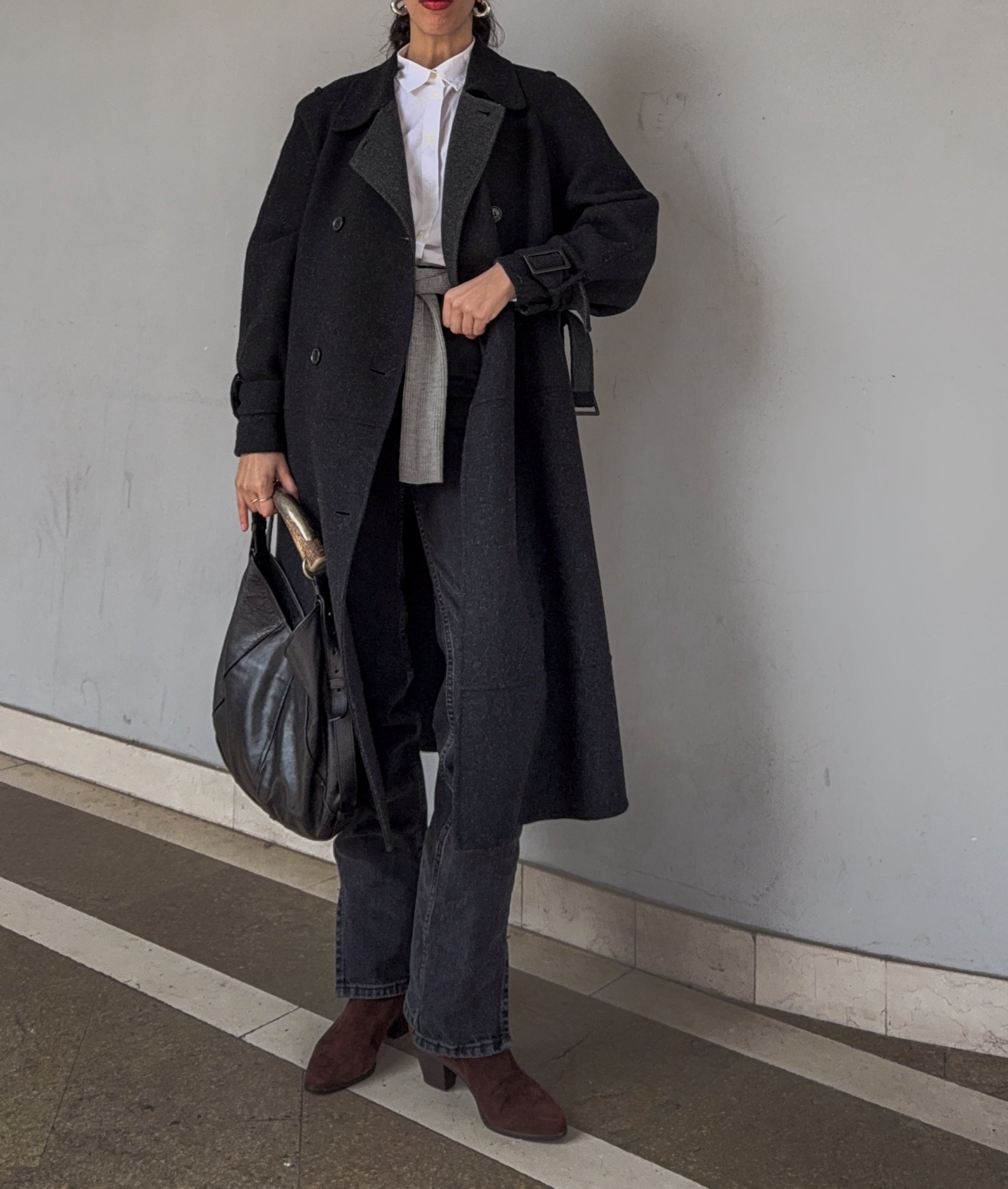 wool cashmere grey coat