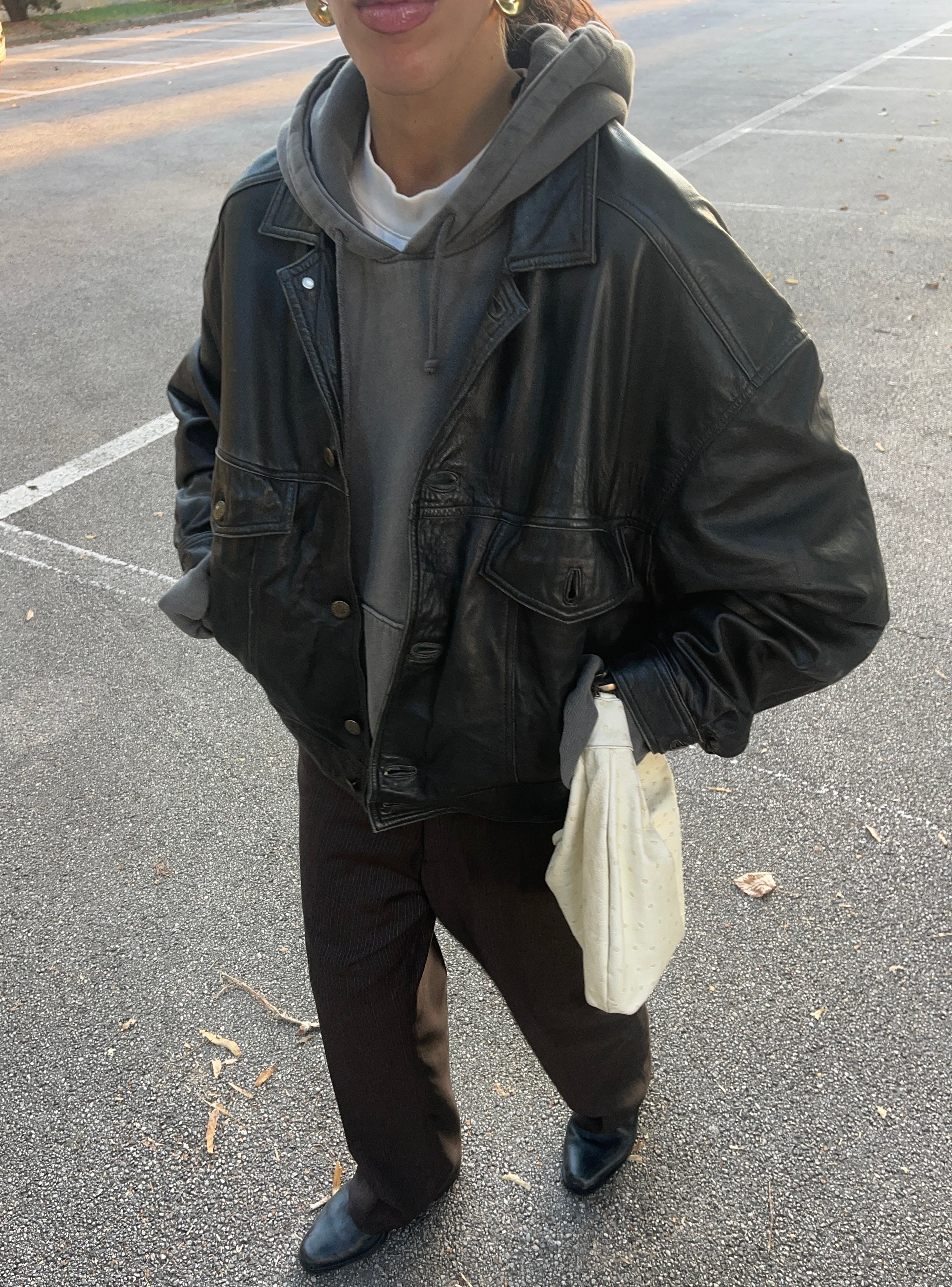 Leather spaccina jacket