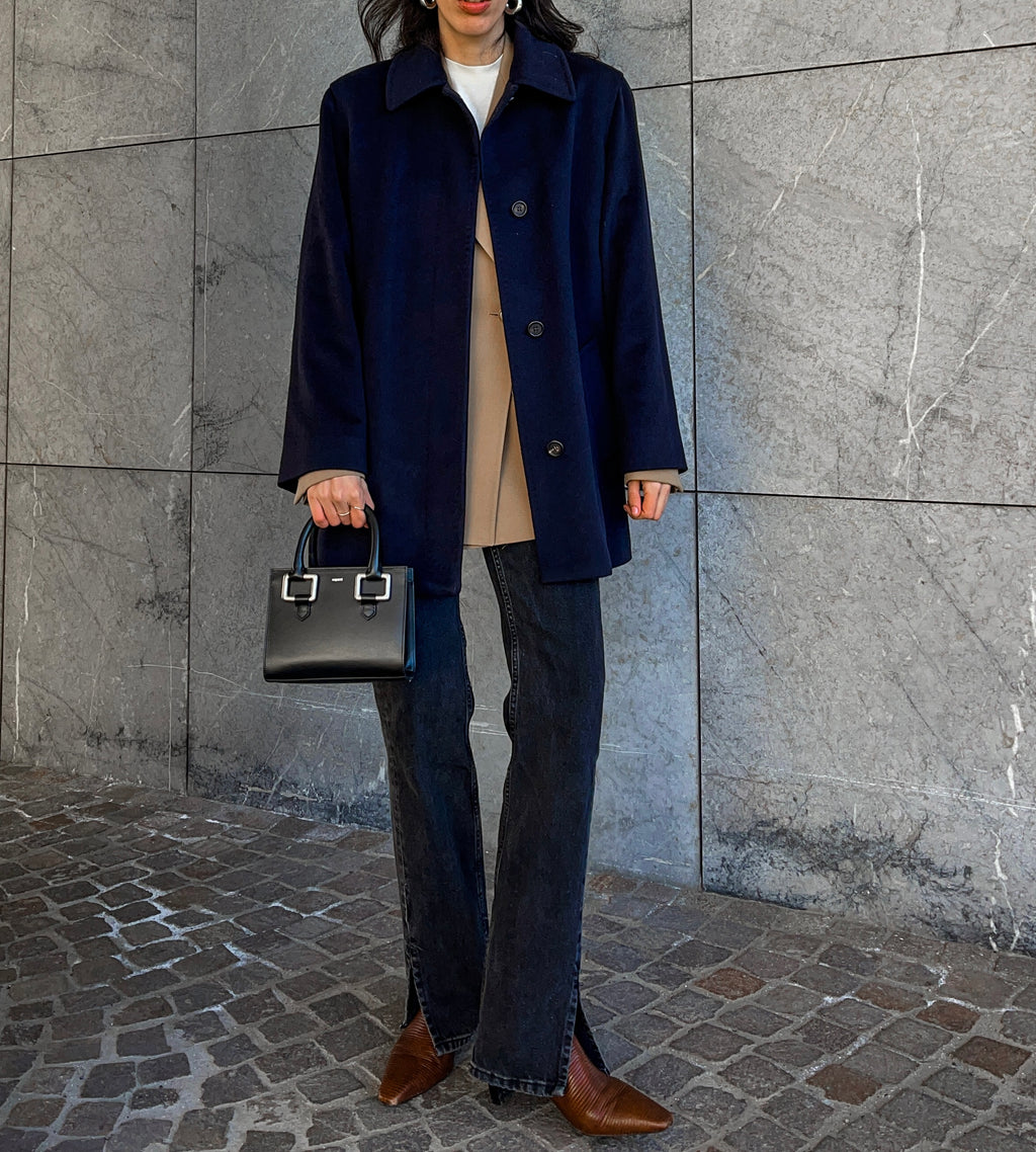 CINIZIA ROCCA 100 cashmere blue coat