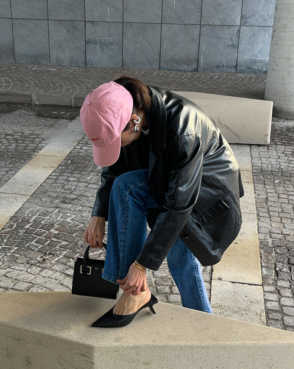 minimal 90s leather jacket