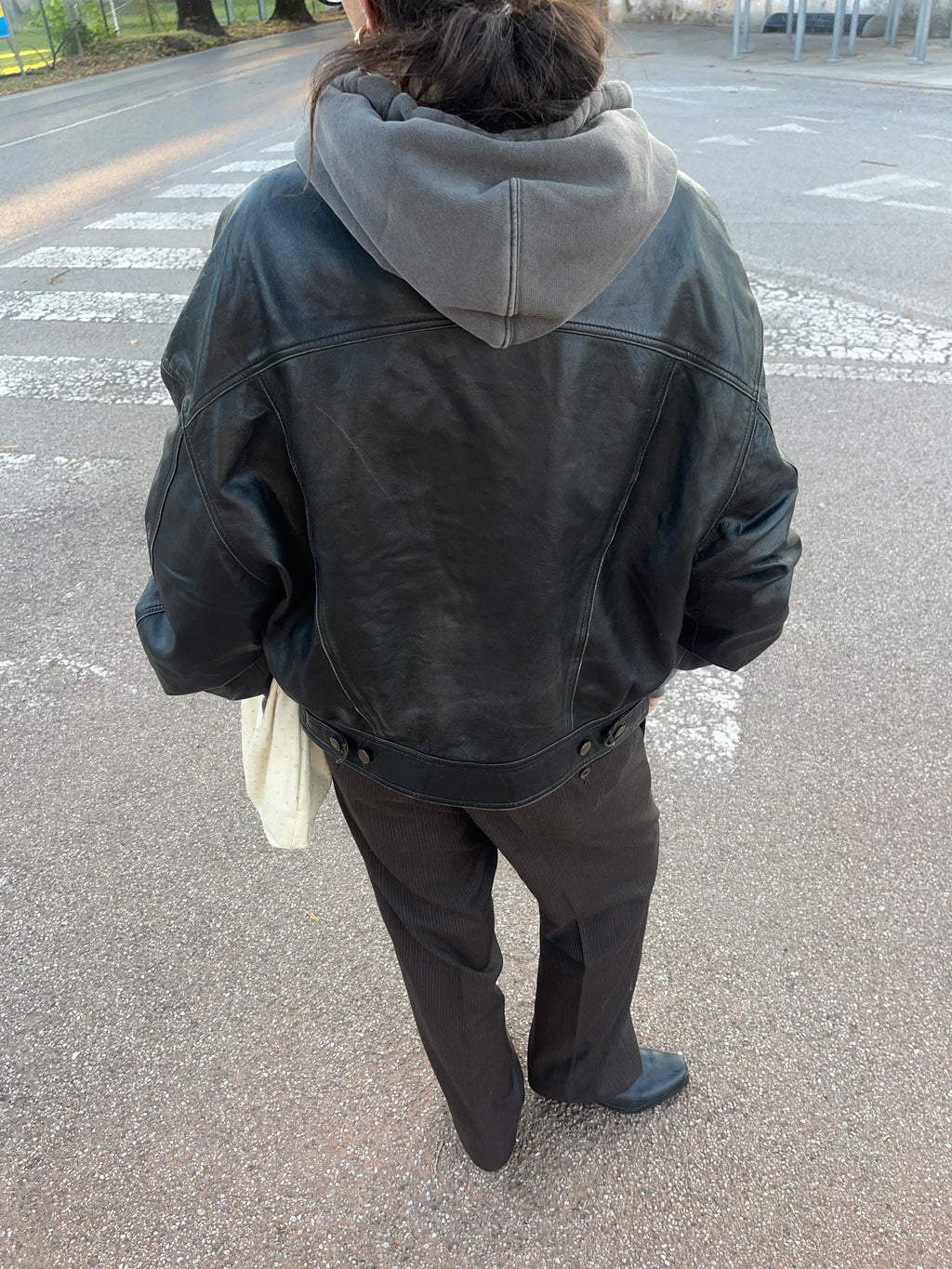 Leather spaccina jacket