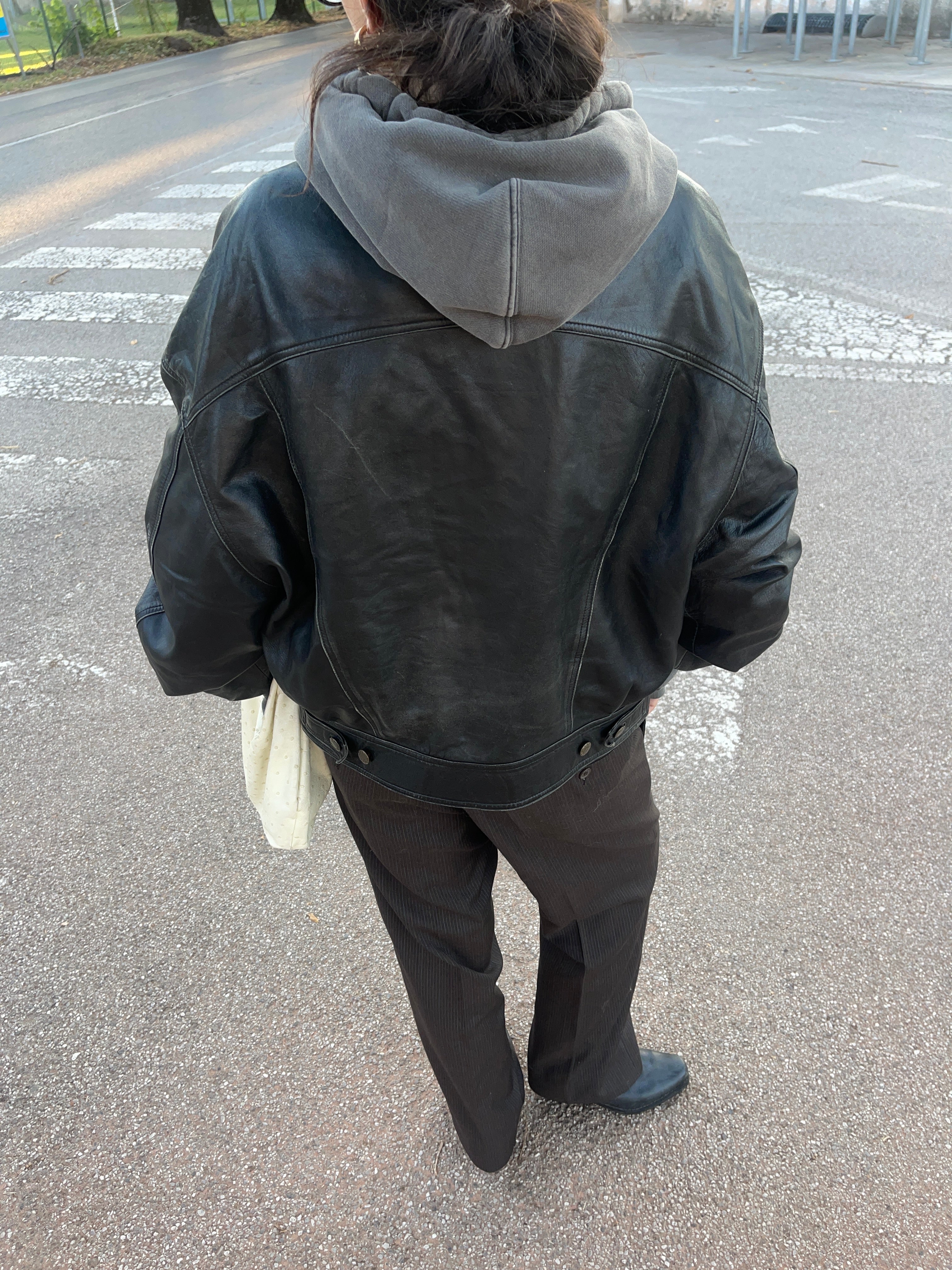 Leather spaccina jacket