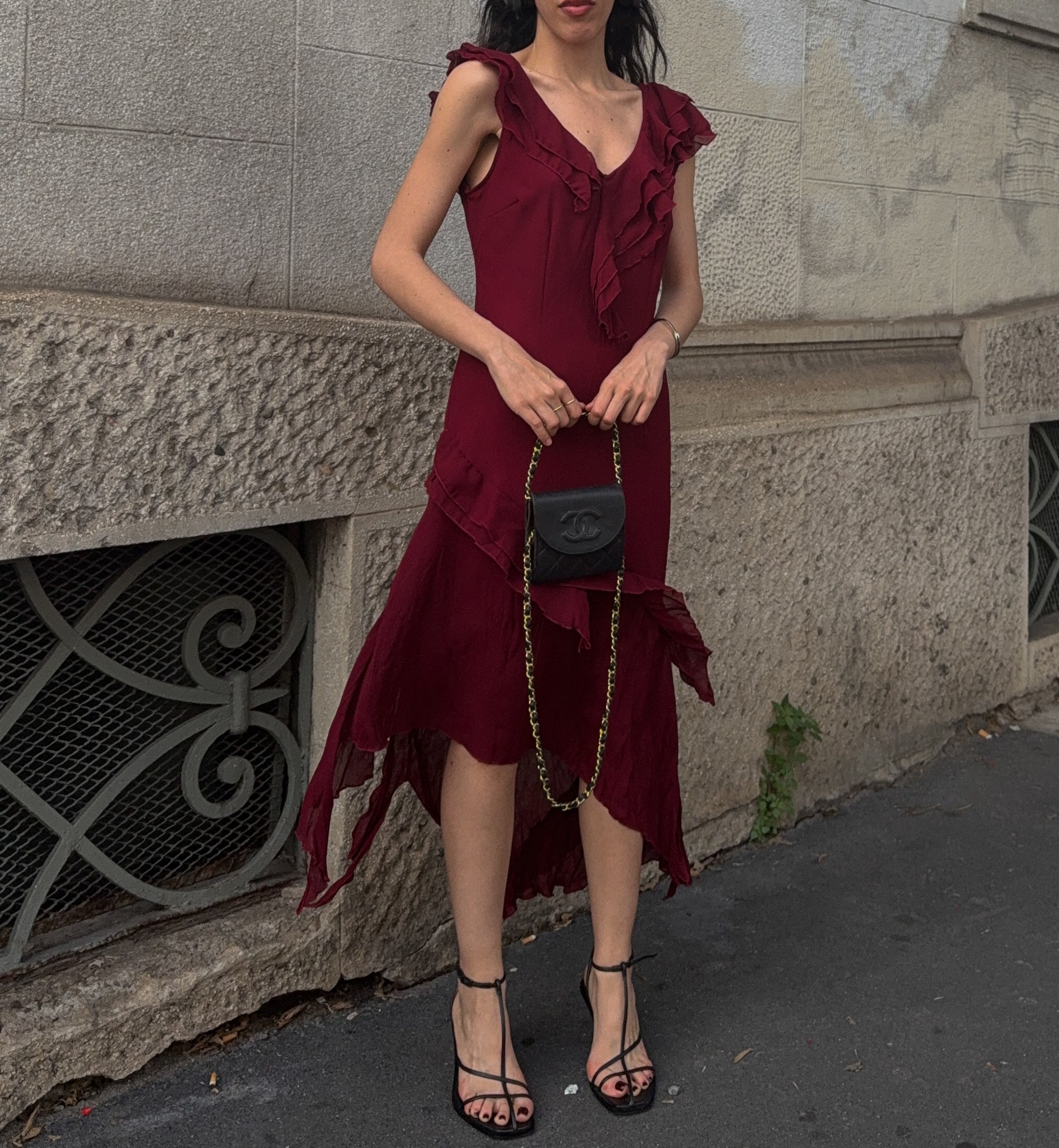 Burgundy dress