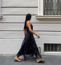 100 silk black dress
