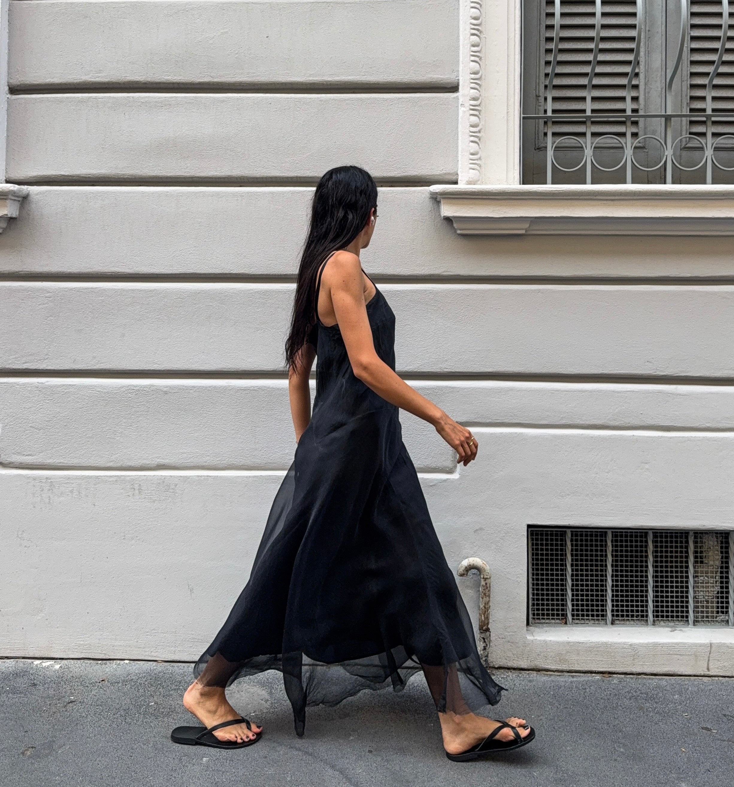 100 silk black dress