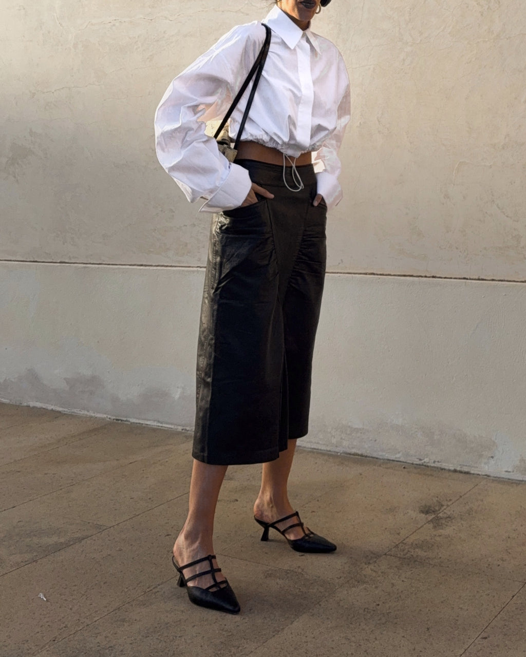 100%Leather nappa skirt