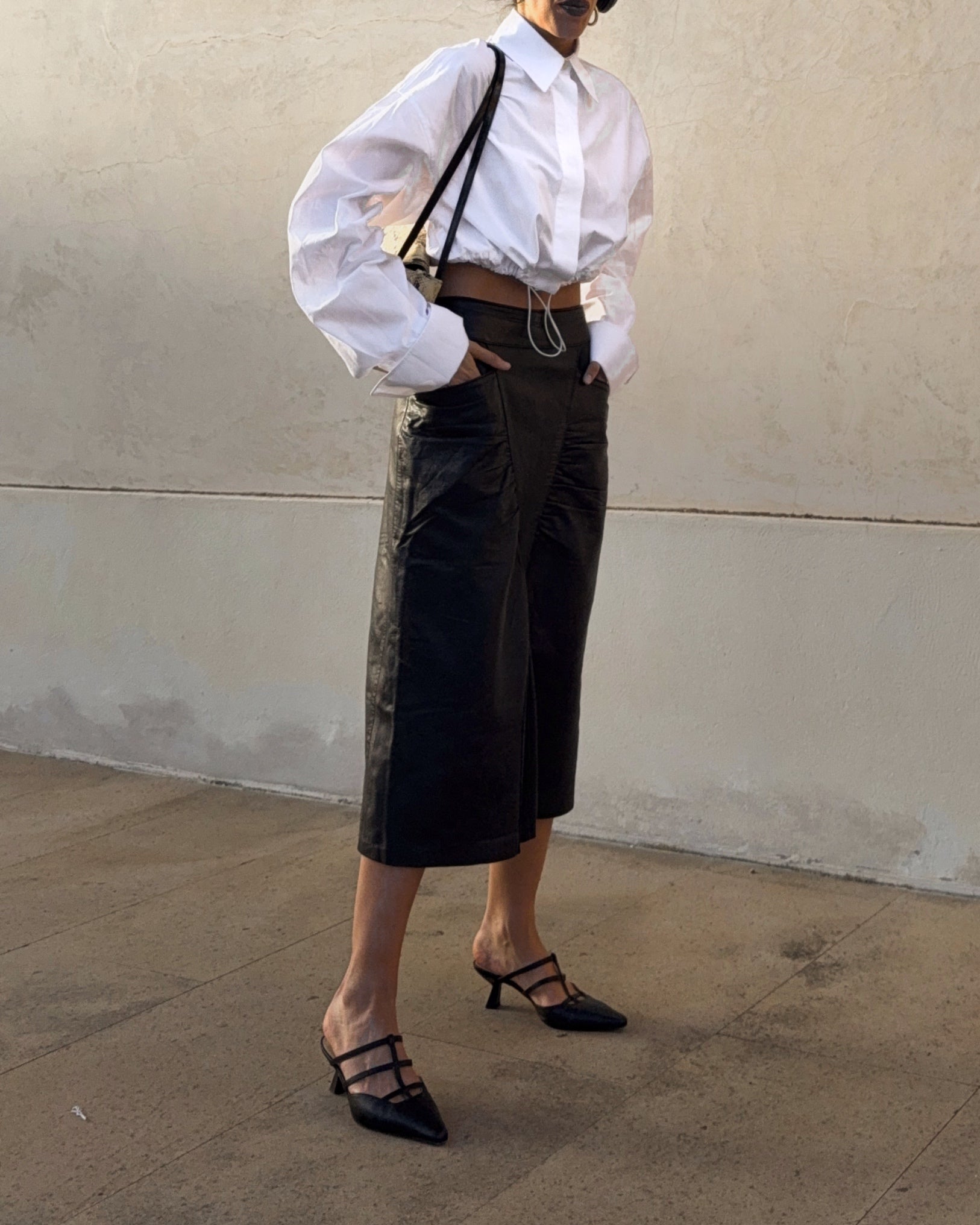 100%Leather nappa skirt