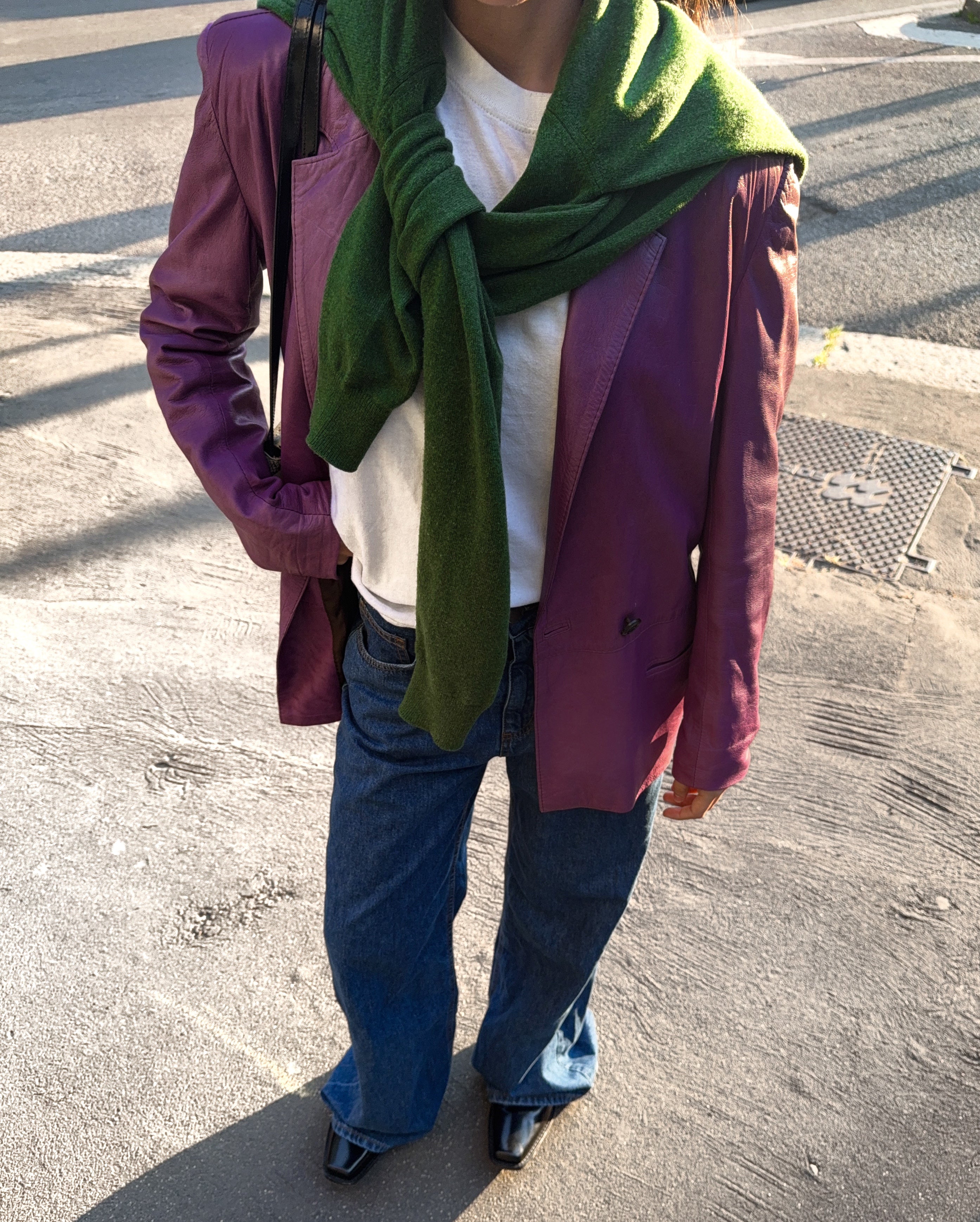 Leather lilac jacket