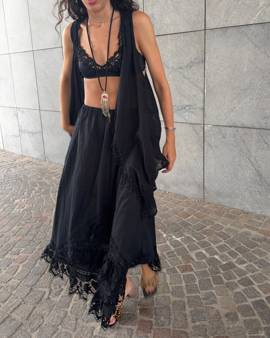 Black cotton skirt