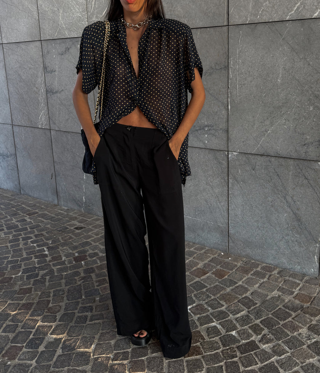100% silk micro pois shirt