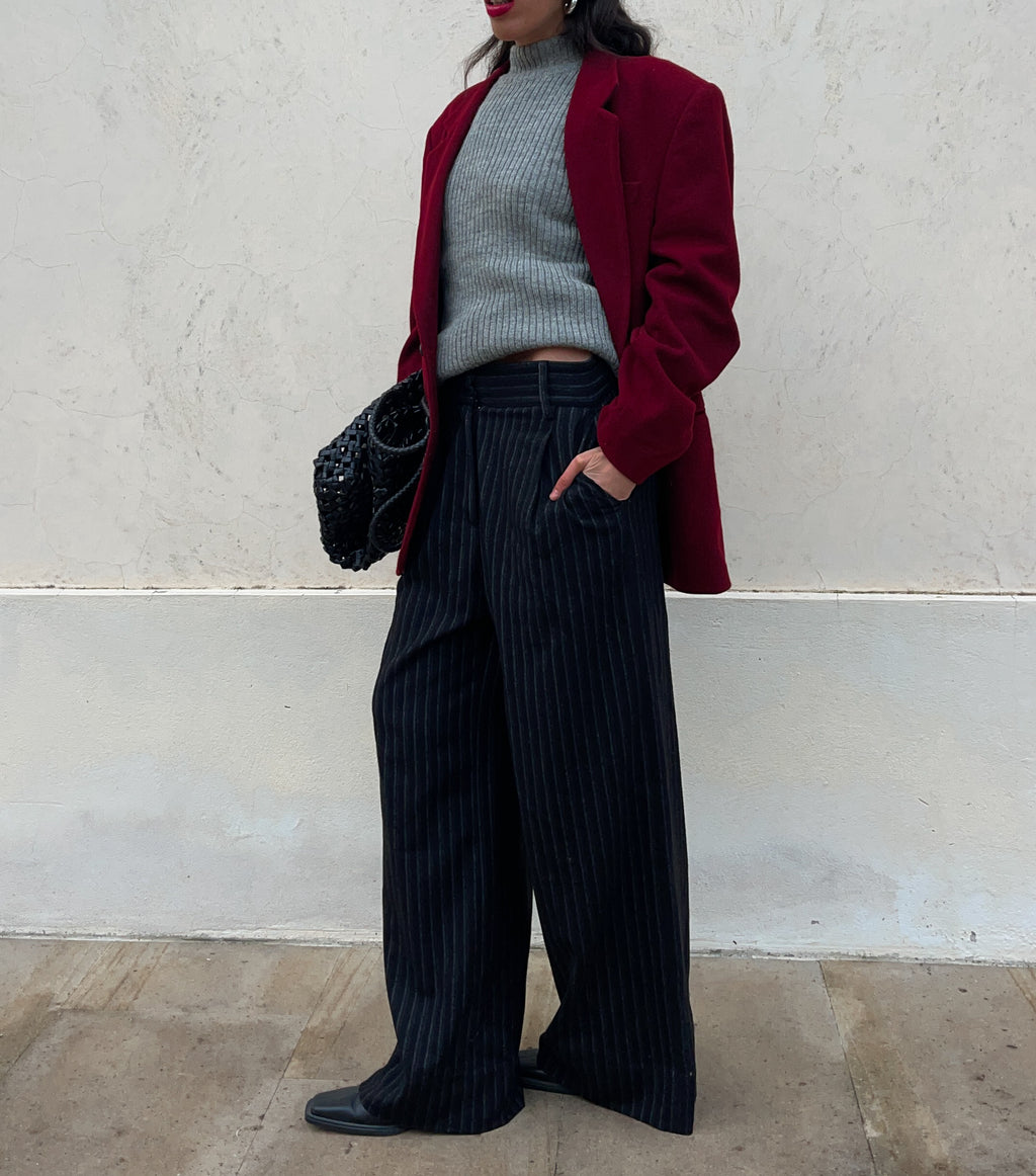 Burgundy wool blazer