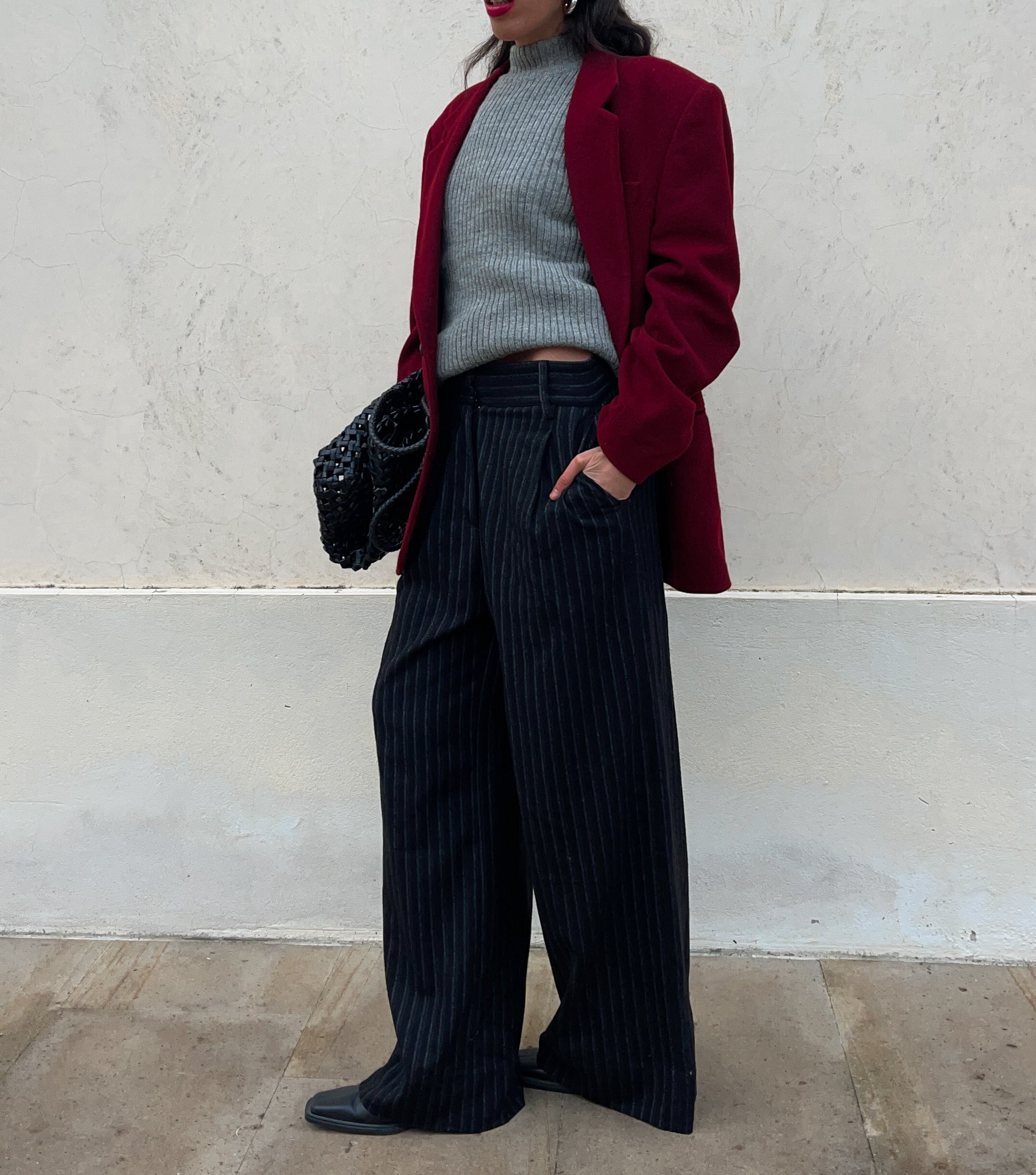 Burgundy wool blazer