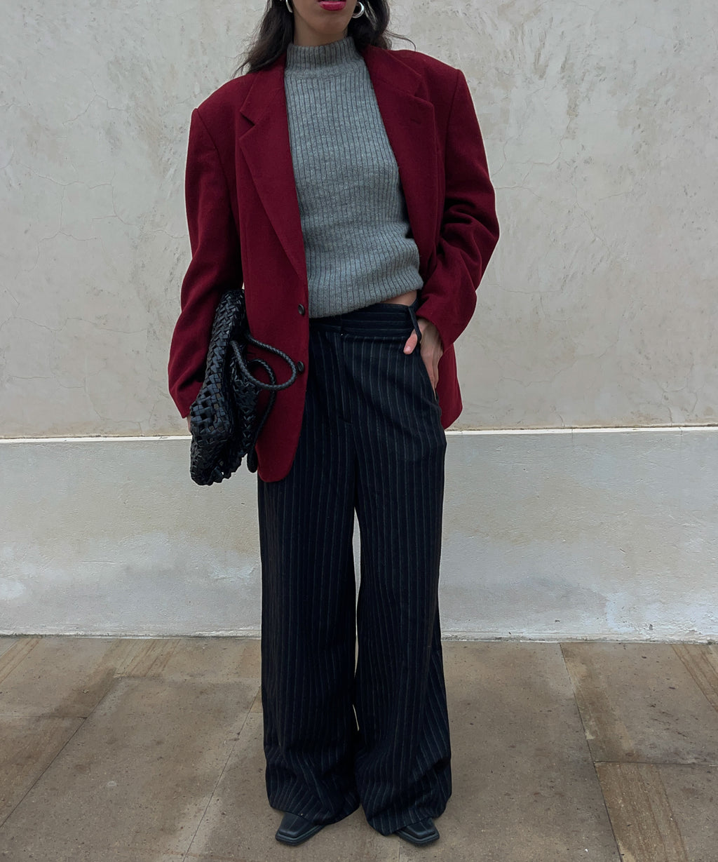 Burgundy wool blazer