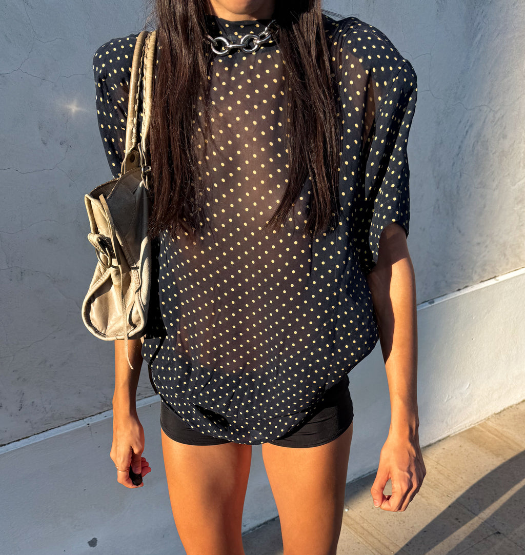 100% silk micro pois shirt