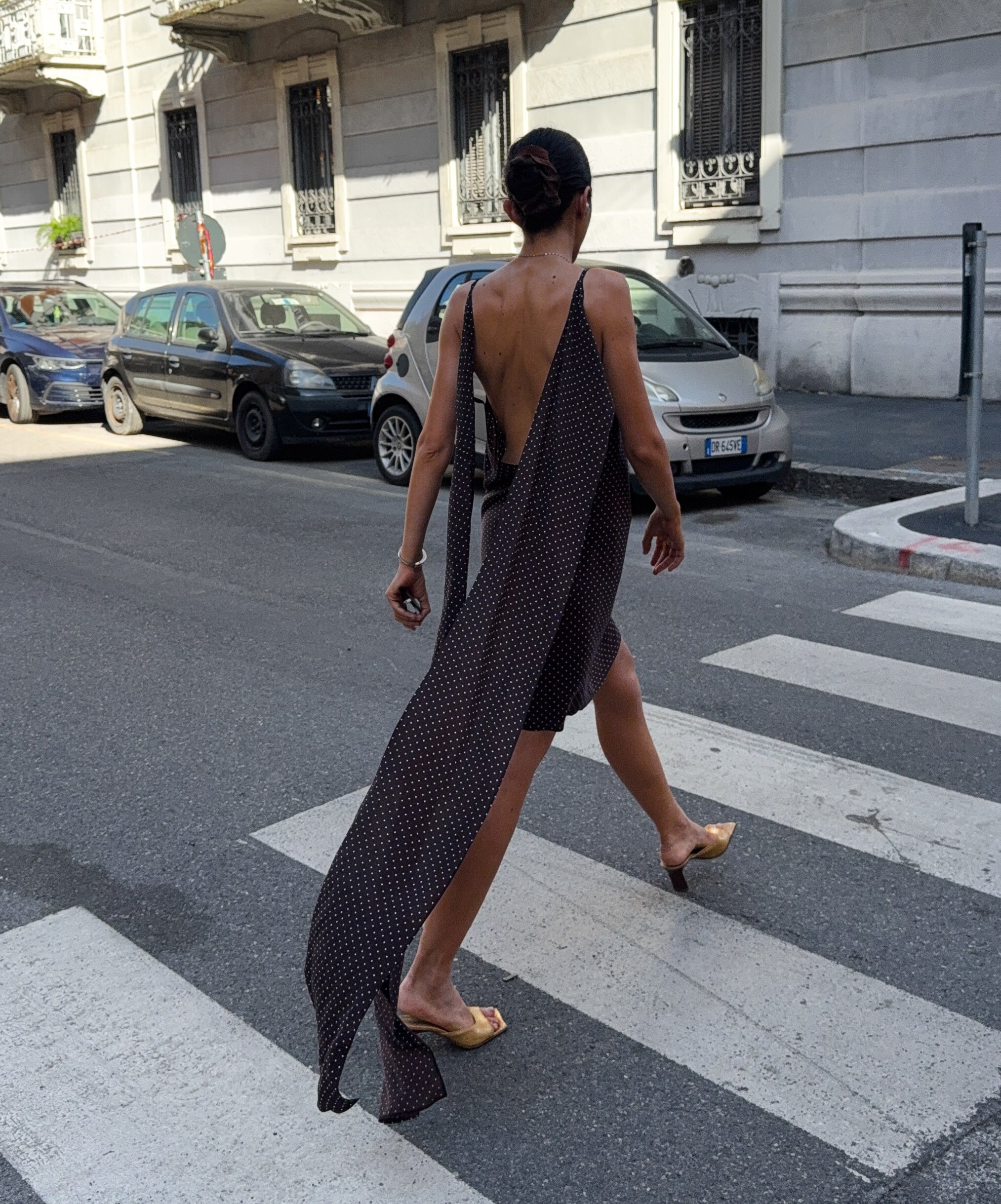 JIL SANDER polka dot silk dress