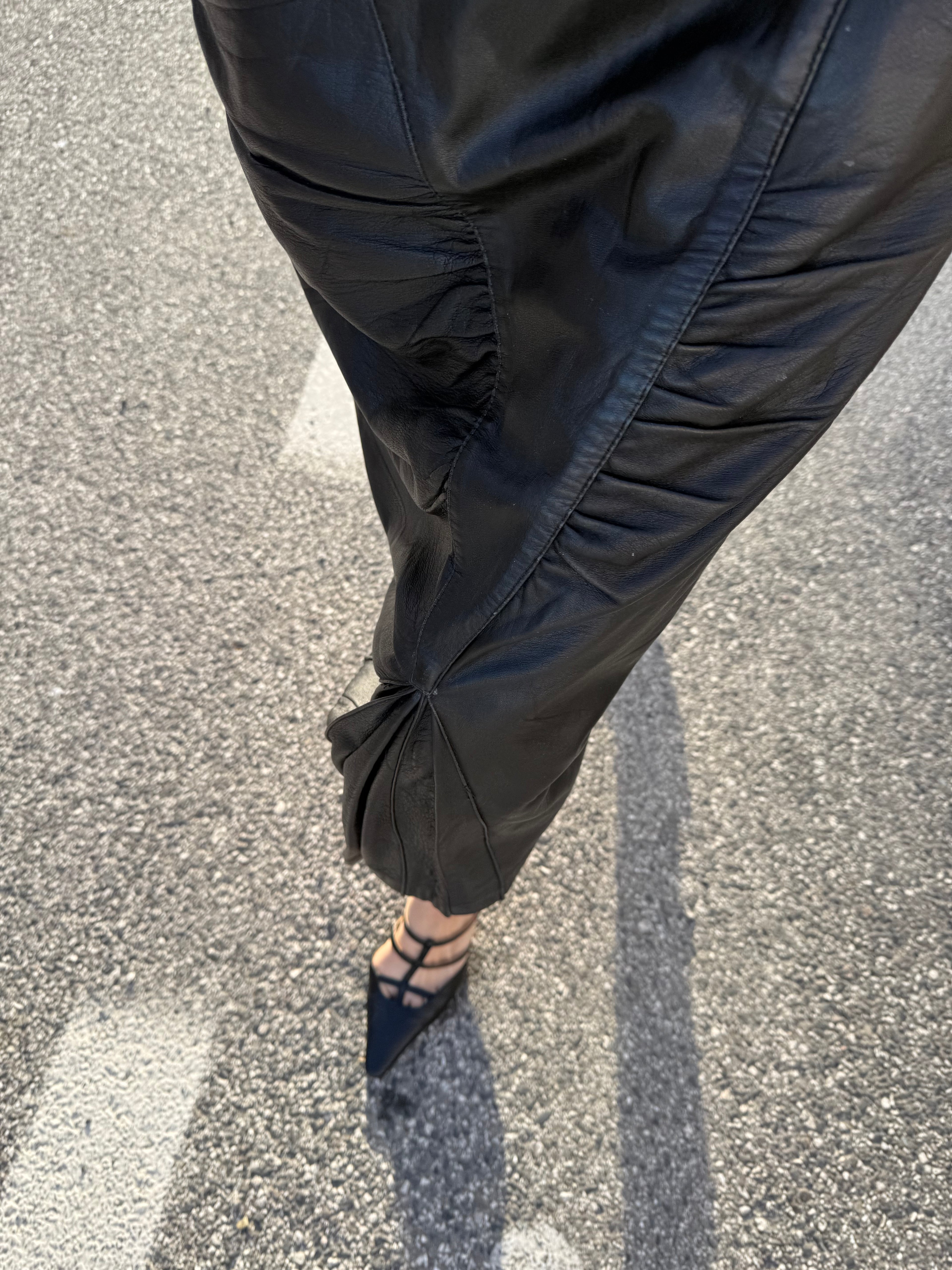 100%Leather nappa skirt