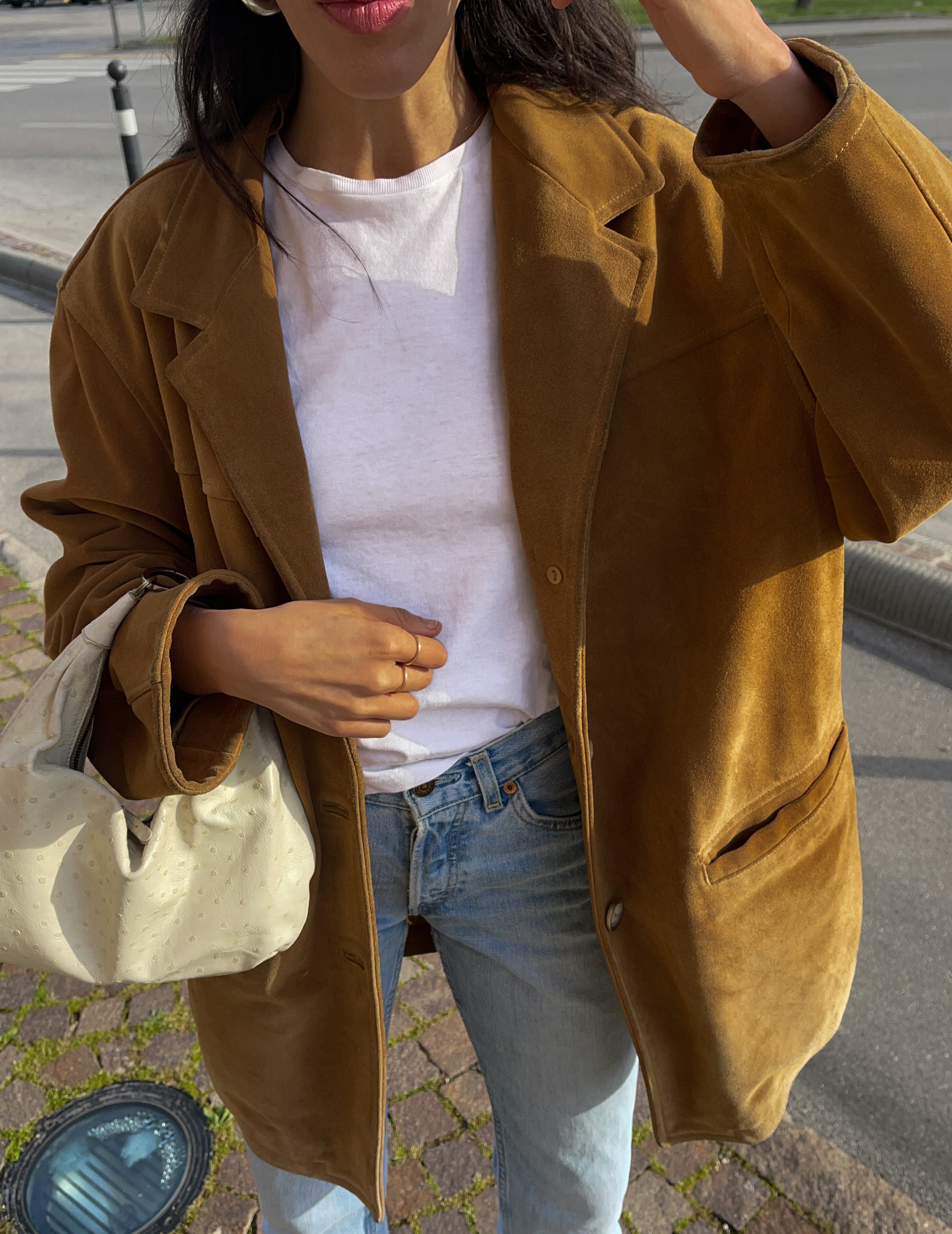 Suede leather jacket
