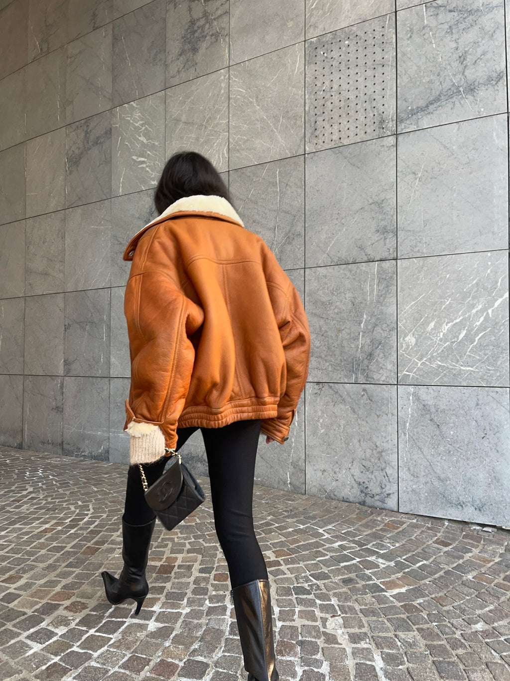Shearling bomber