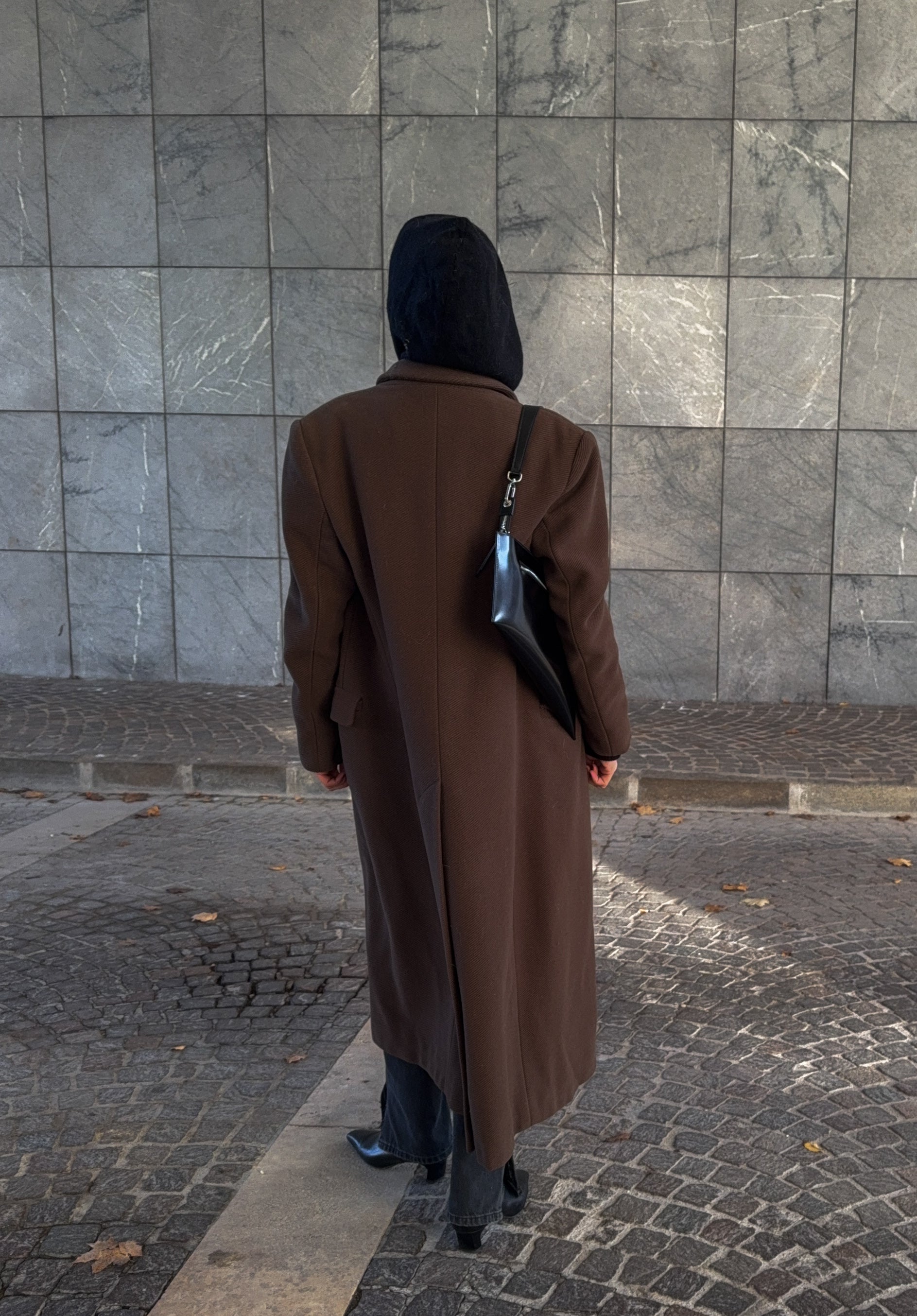 brown long coat
